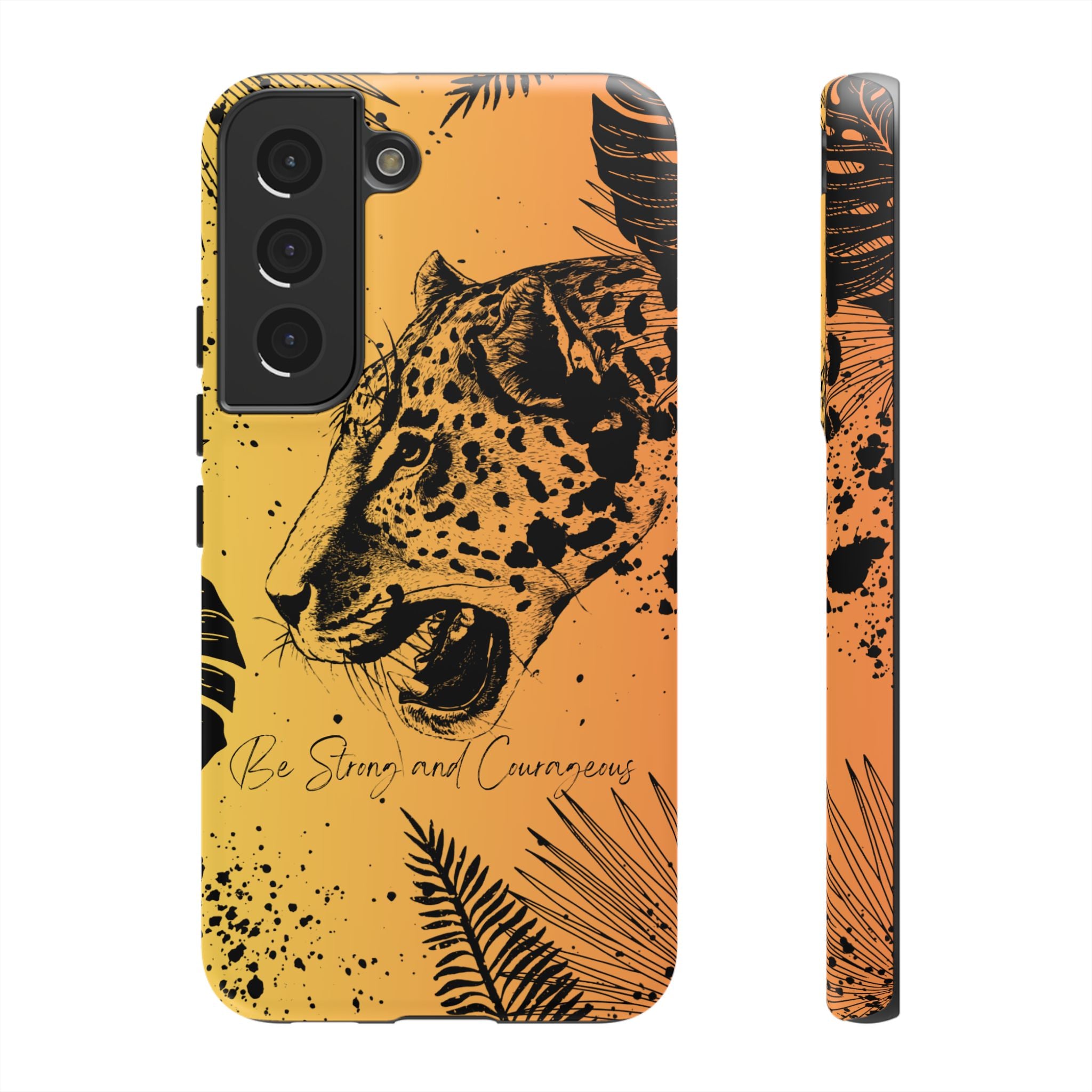Be Strong and Courageous Tough Phone Case (Orange Hue)