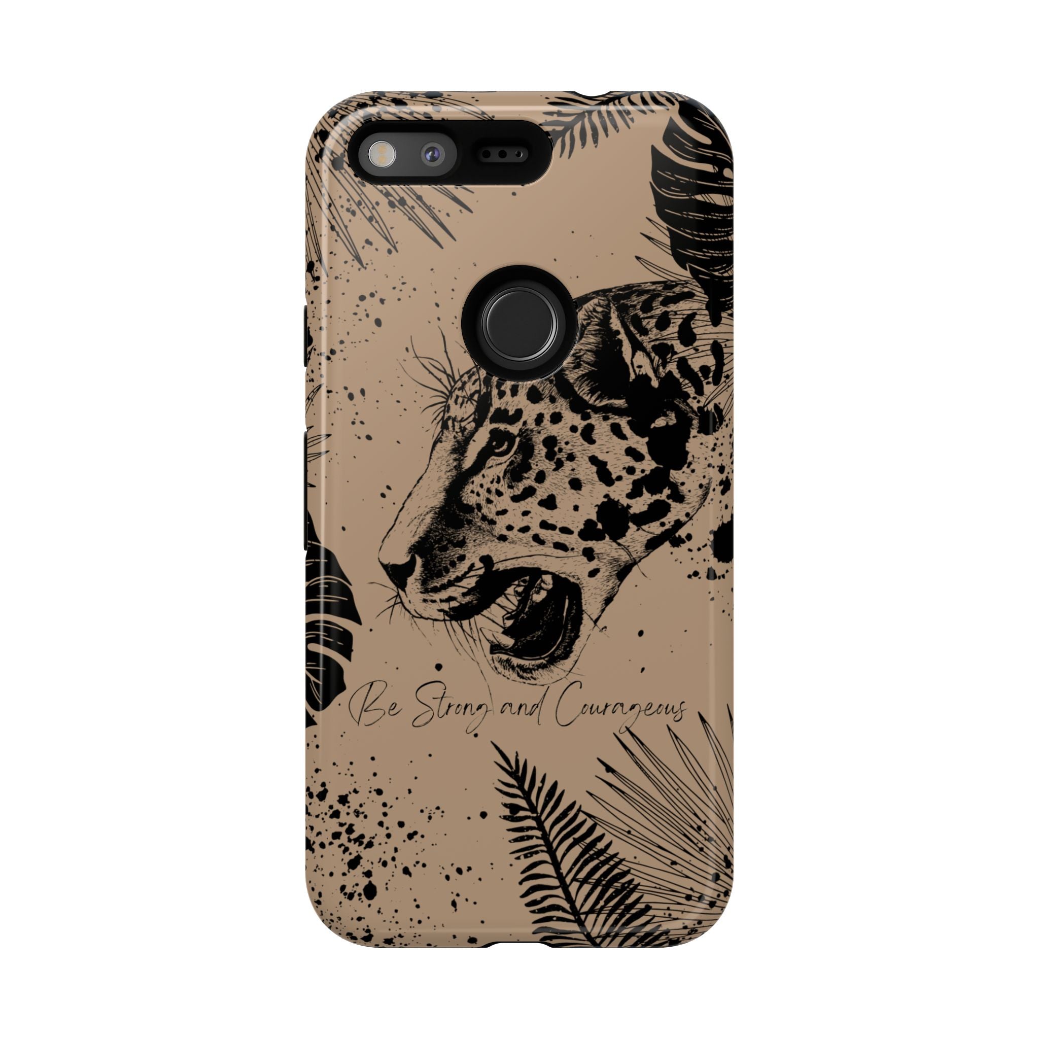 Be Strong and Courageous Tough Phone Case (Brown)