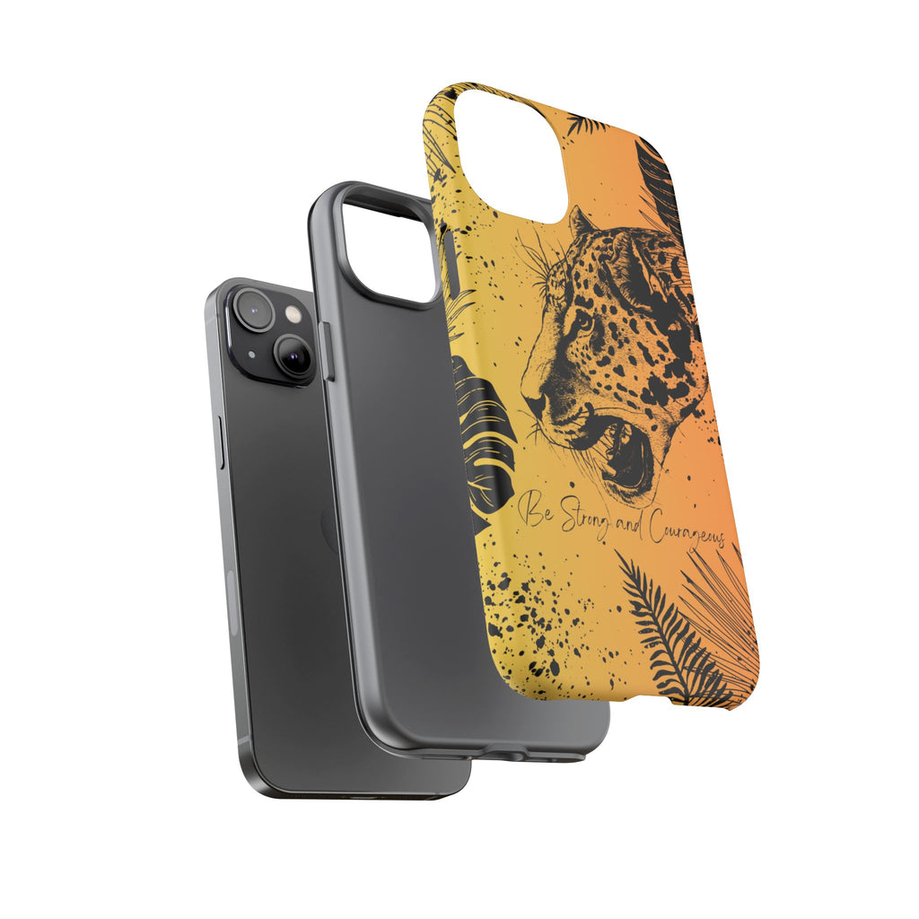 Be Strong and Courageous Tough Phone Case (Orange Hue)