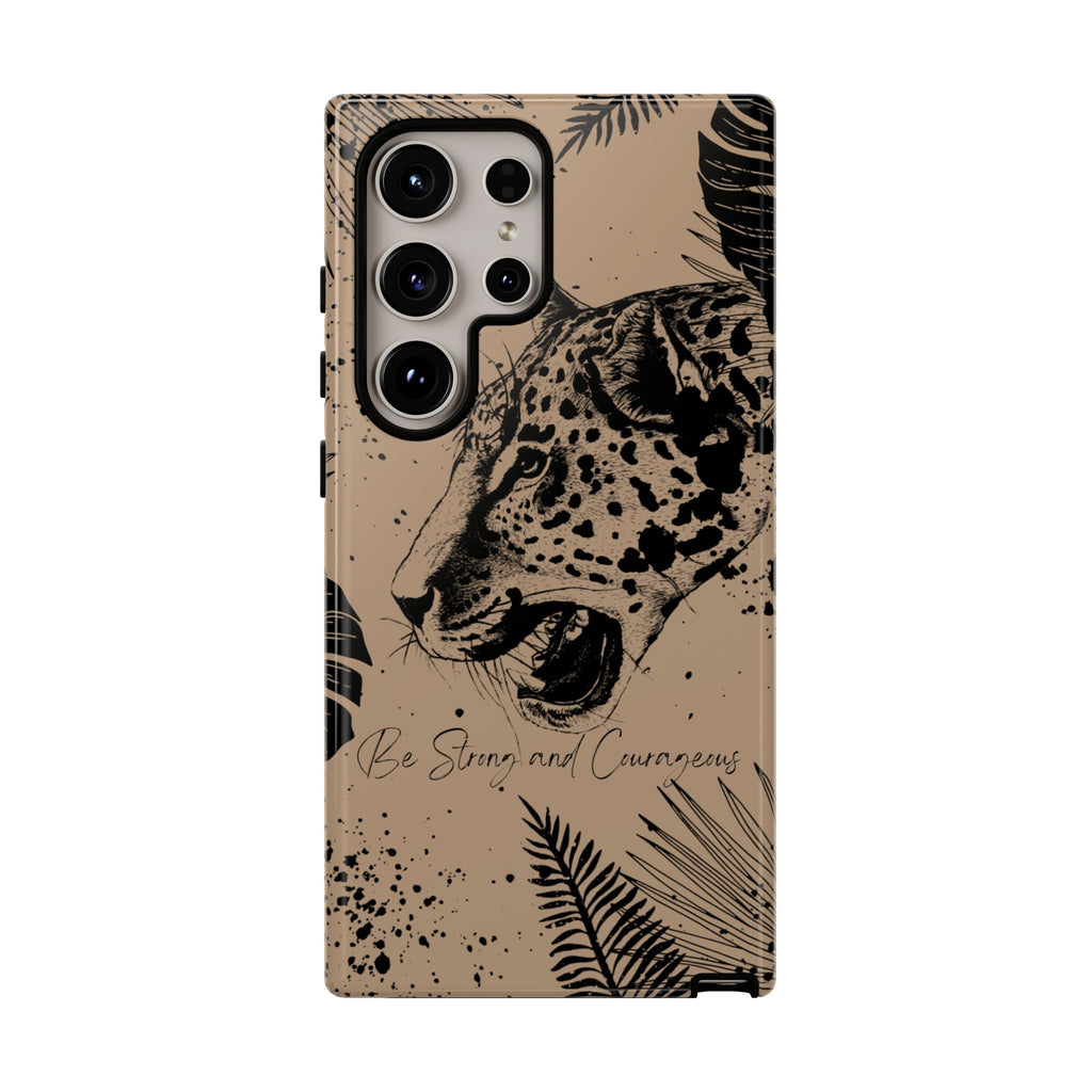 Be Strong and Courageous Tough Phone Case (Brown)