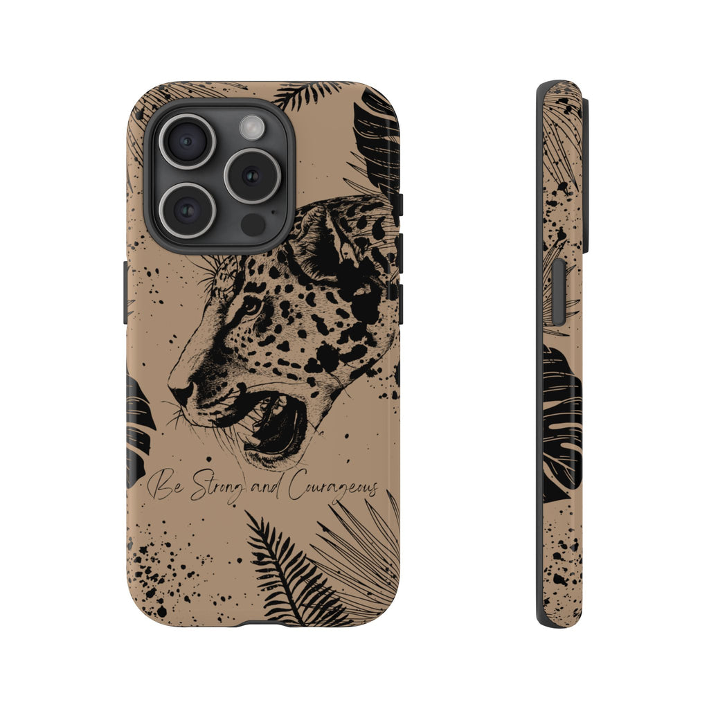 Be Strong and Courageous Tough Phone Case (Brown)