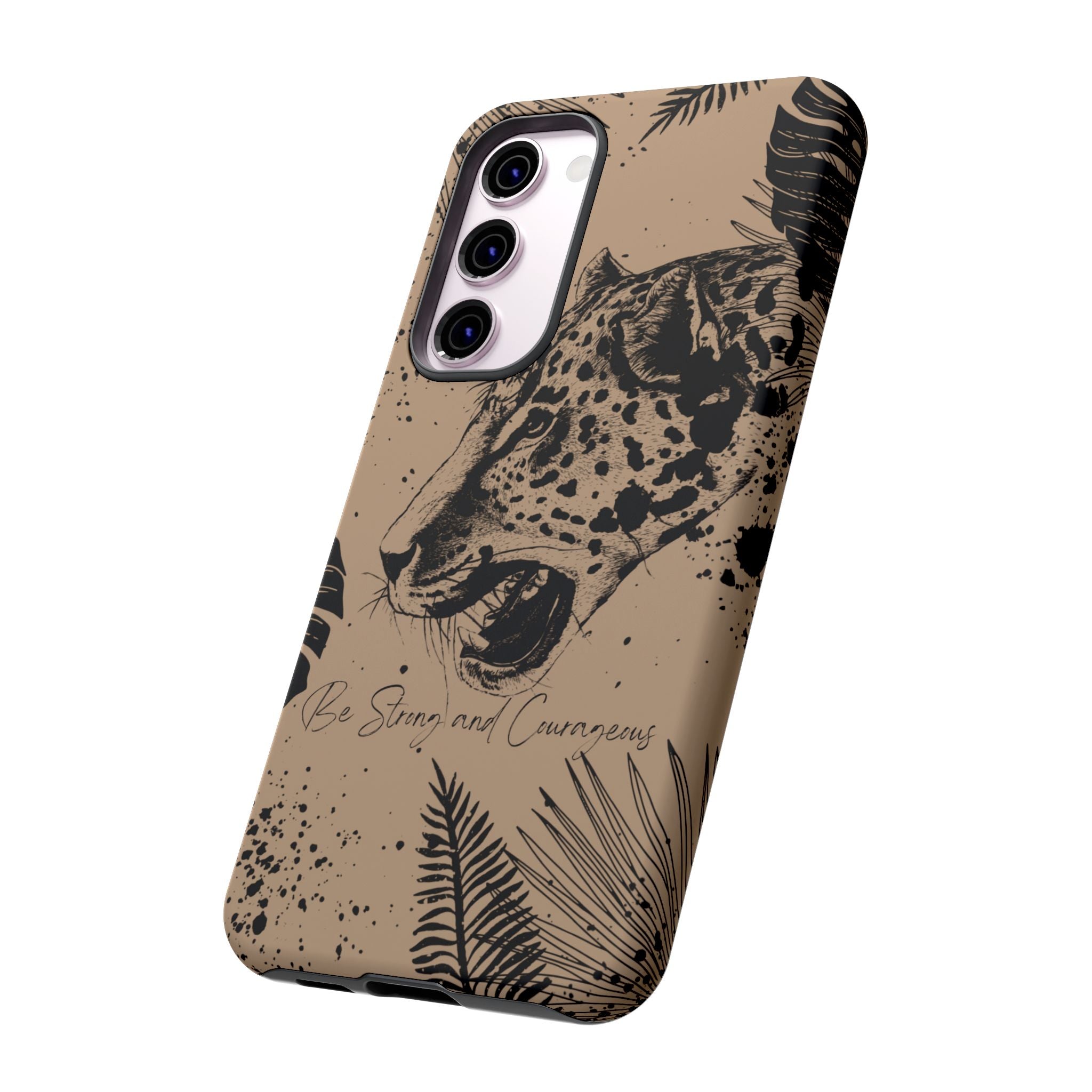 Be Strong and Courageous Tough Phone Case (Brown)