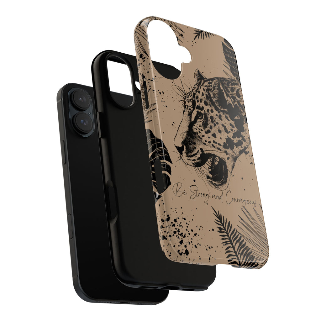 Be Strong and Courageous Tough Phone Case (Brown)