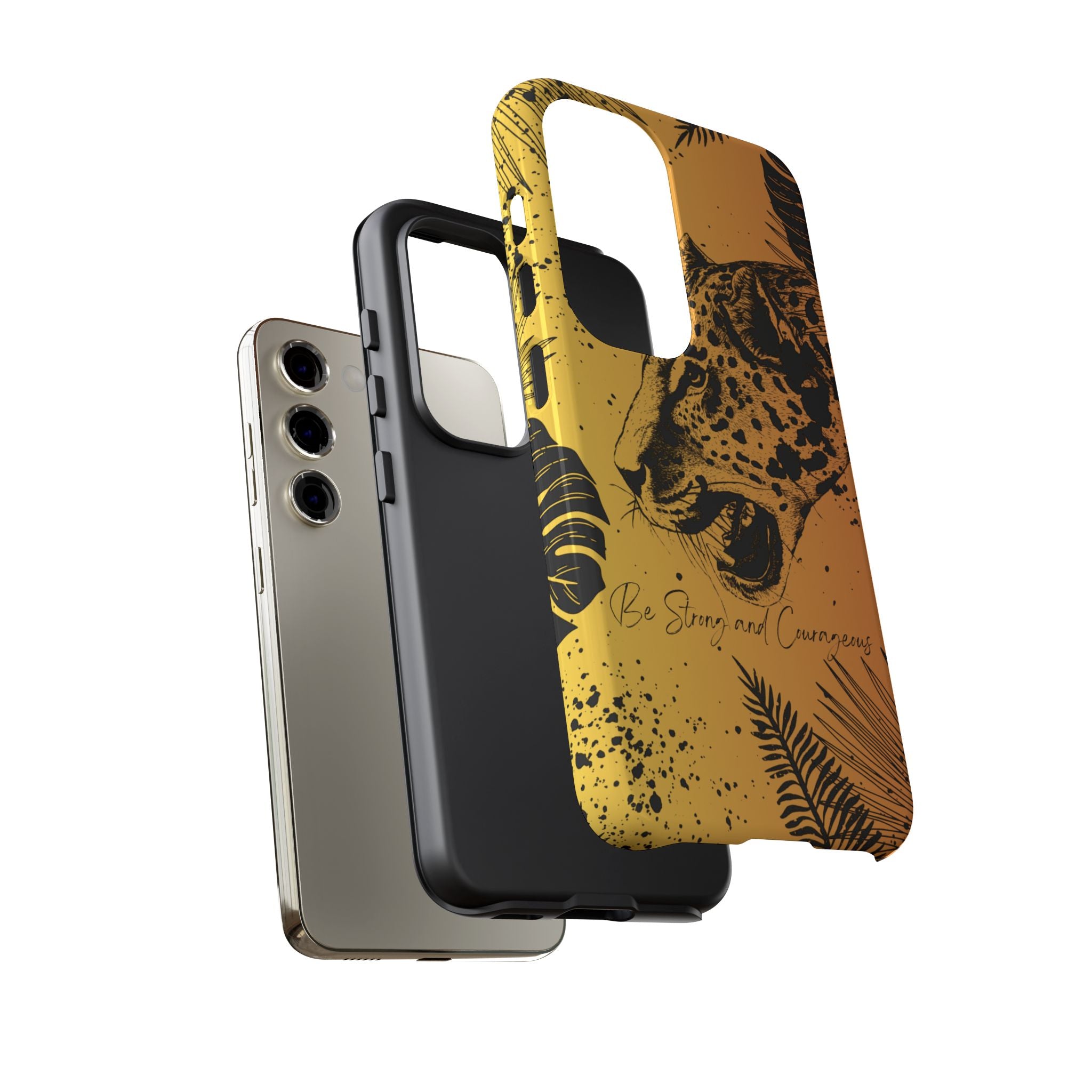 Be Strong and Courageous Tough Phone Case (Orange Hue)