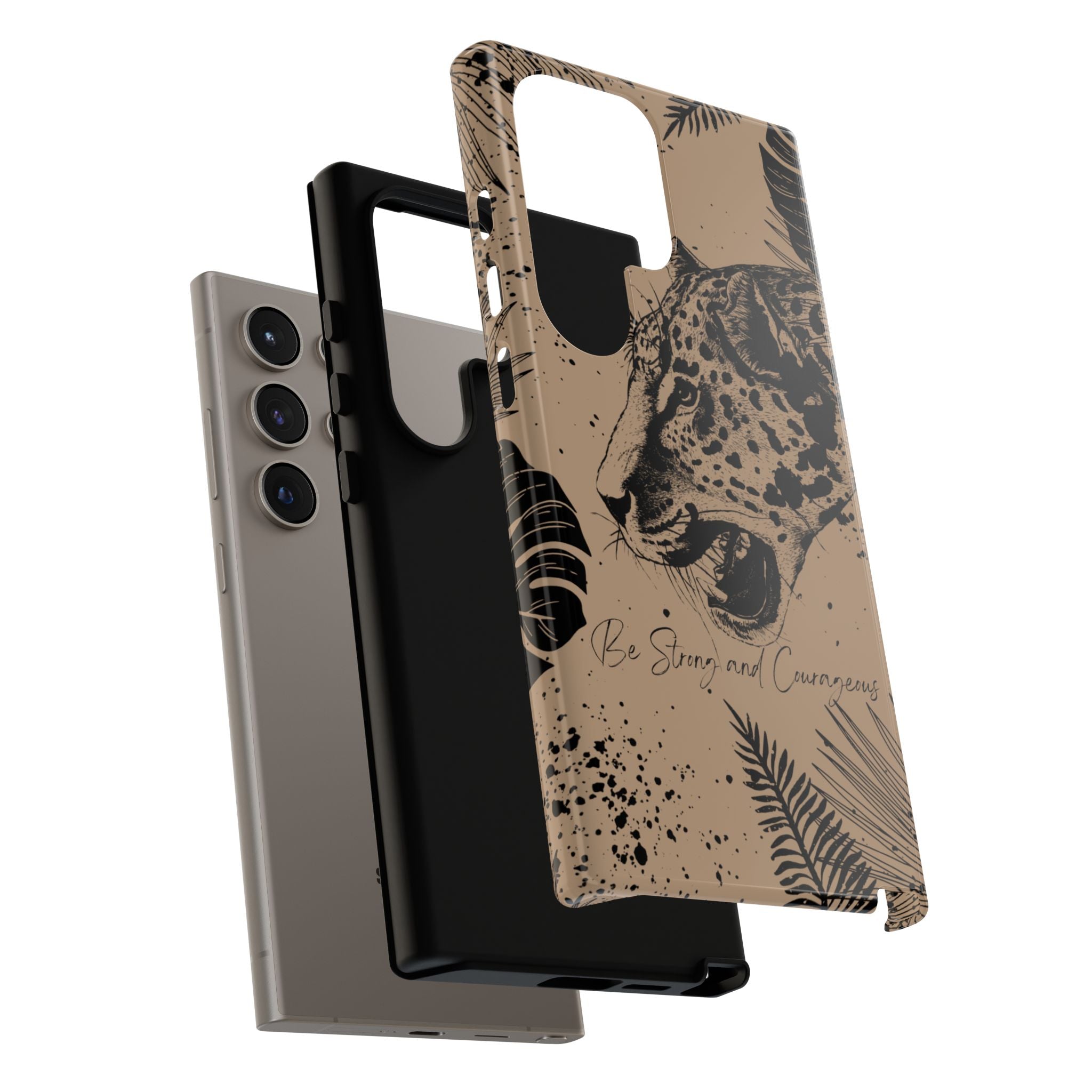 Be Strong and Courageous Tough Phone Case (Brown)
