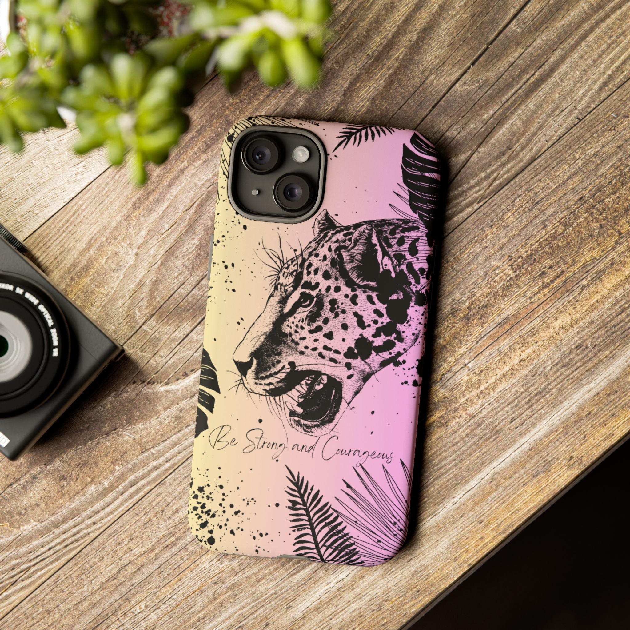 Be Strong and Courageous Tough Phone Case (Purple Hue)
