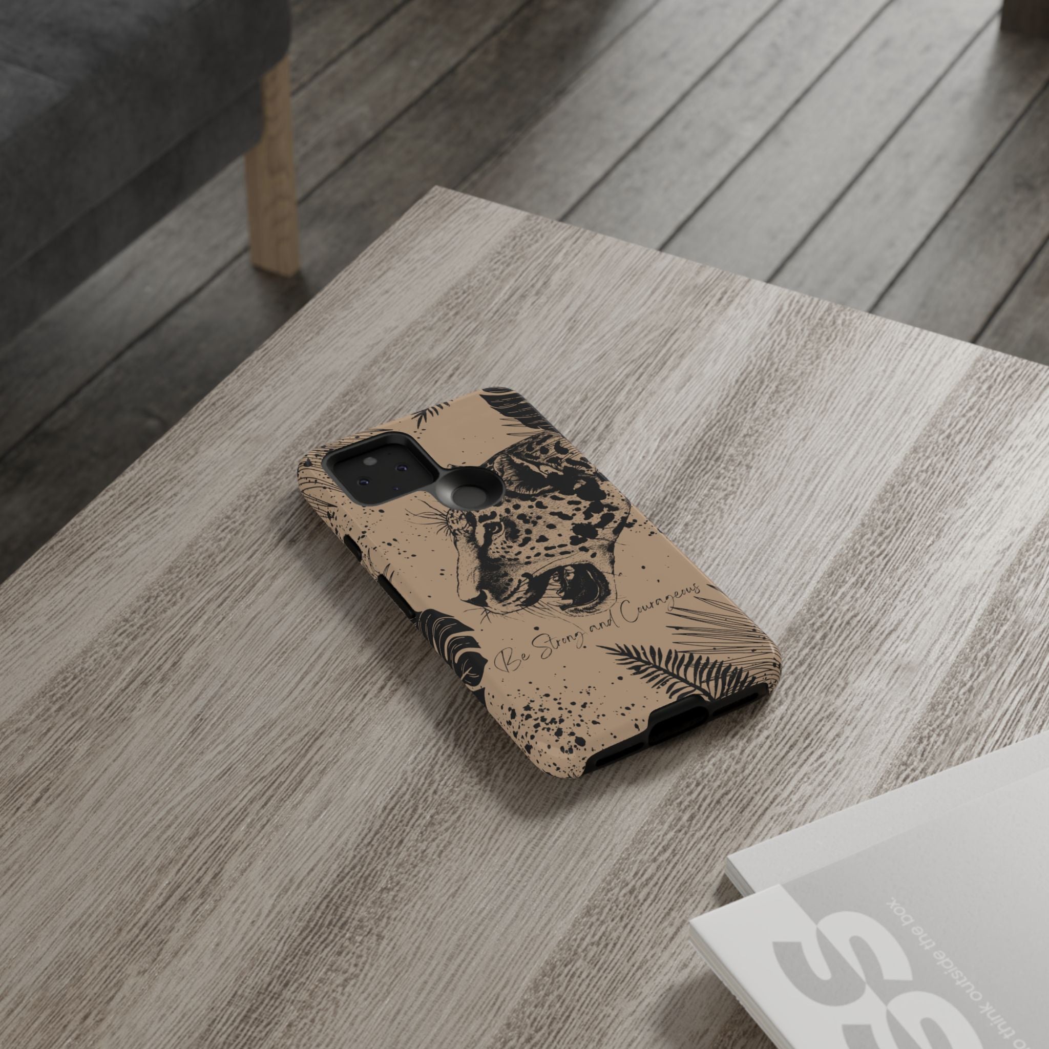 Be Strong and Courageous Tough Phone Case (Brown)