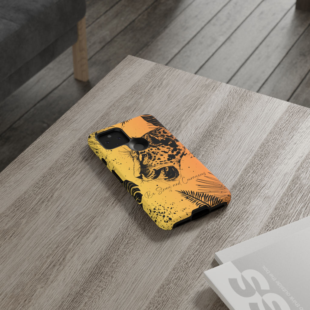 Be Strong and Courageous Tough Phone Case (Orange Hue)