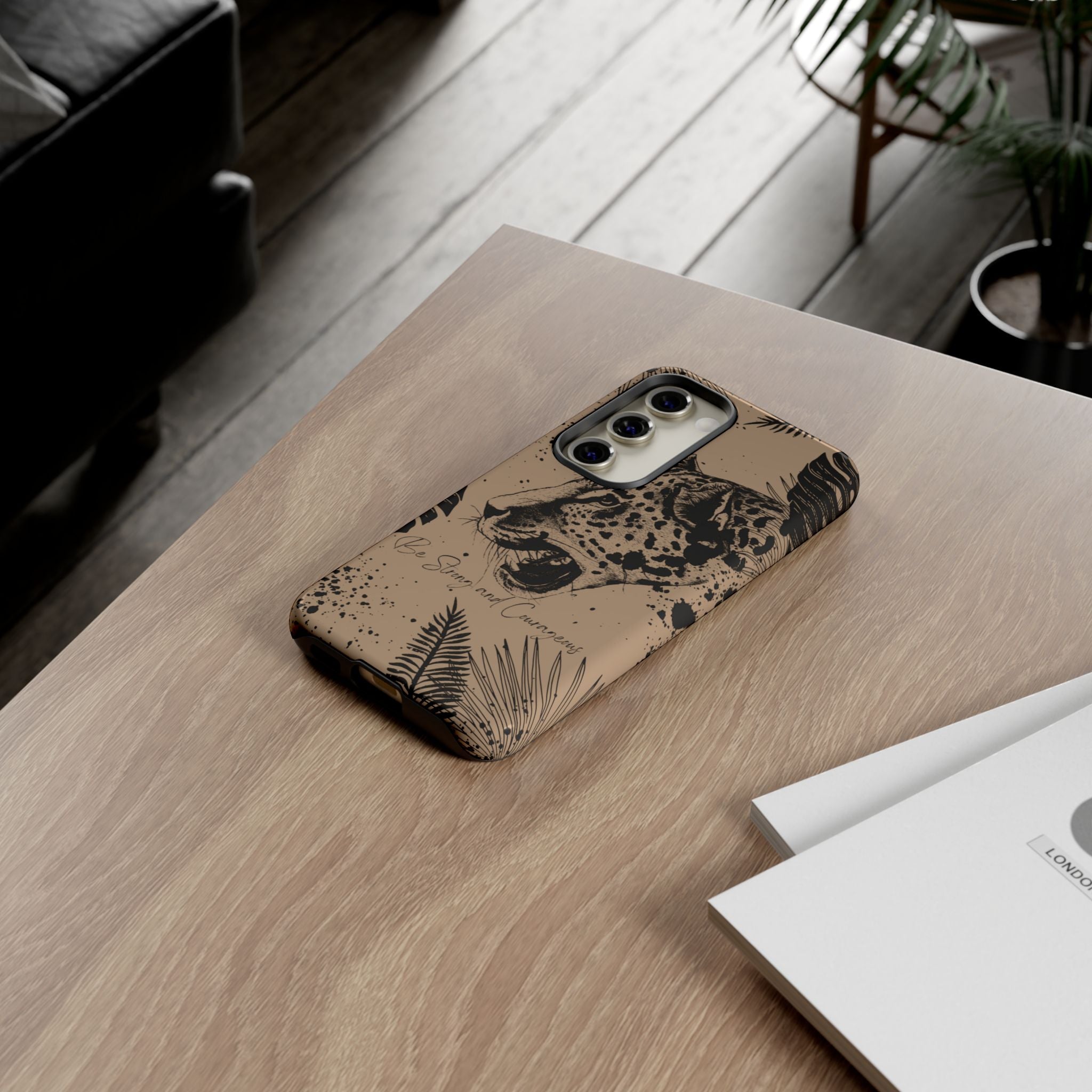 Be Strong and Courageous Tough Phone Case (Brown)