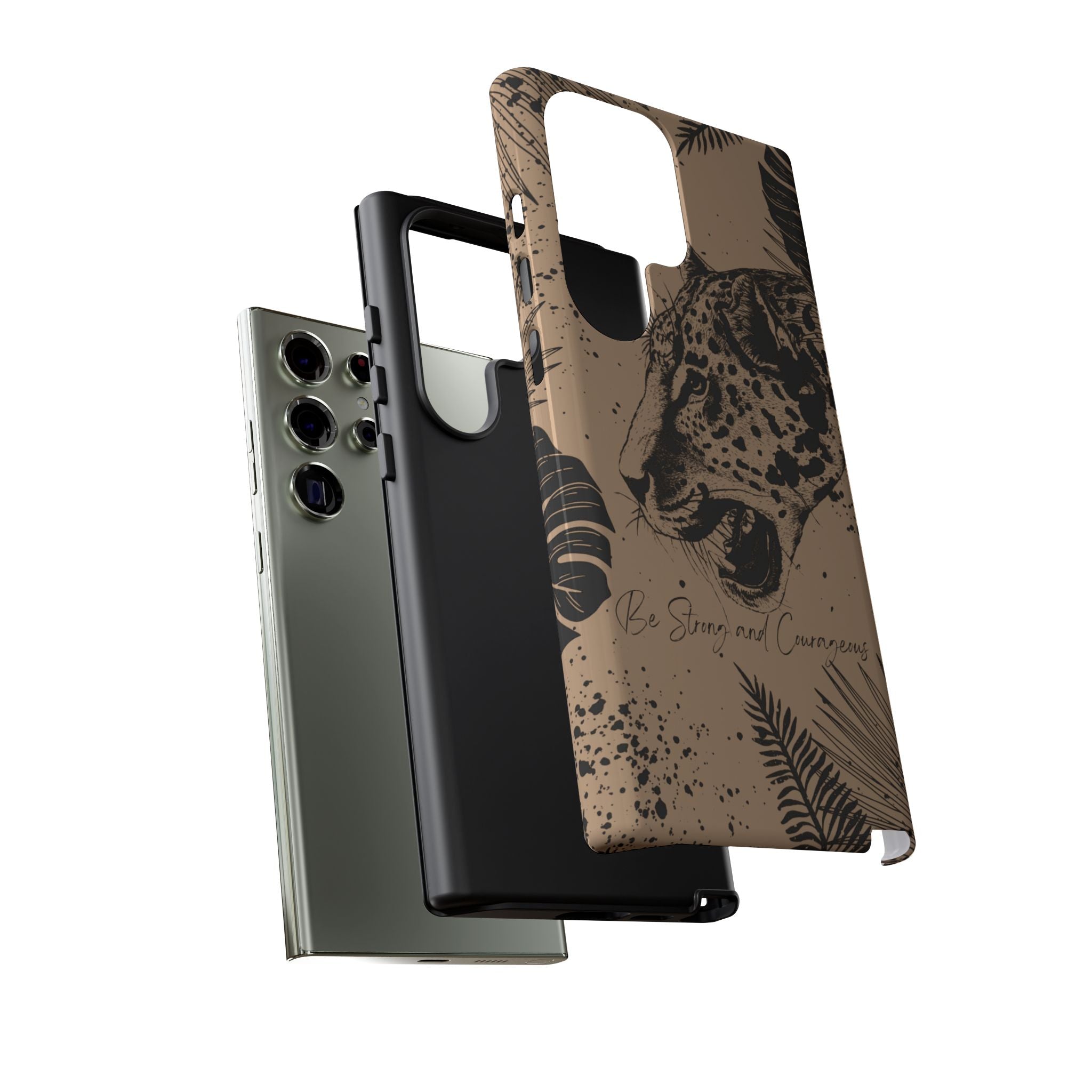 Be Strong and Courageous Tough Phone Case (Brown)