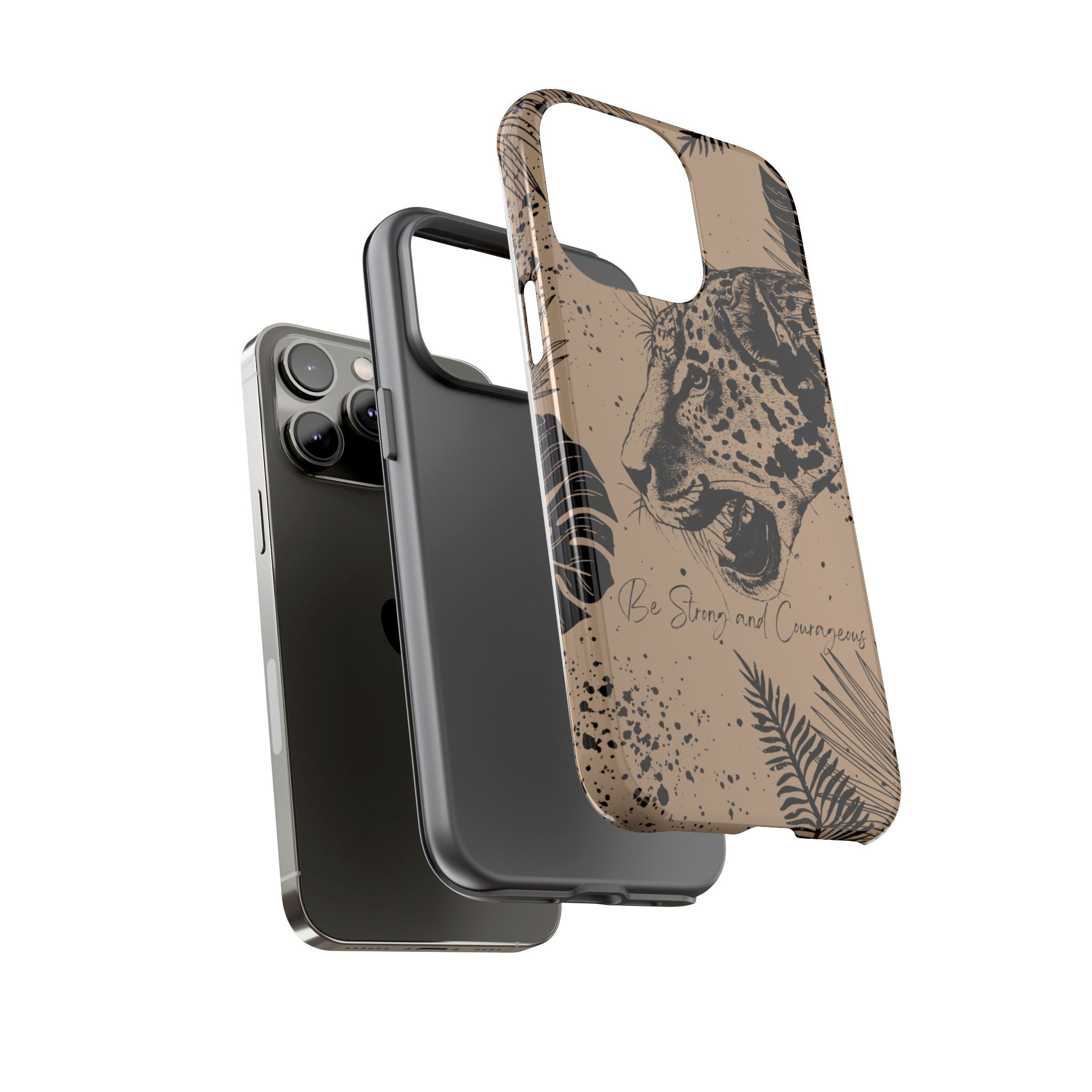 Be Strong and Courageous Tough Phone Case (Brown)