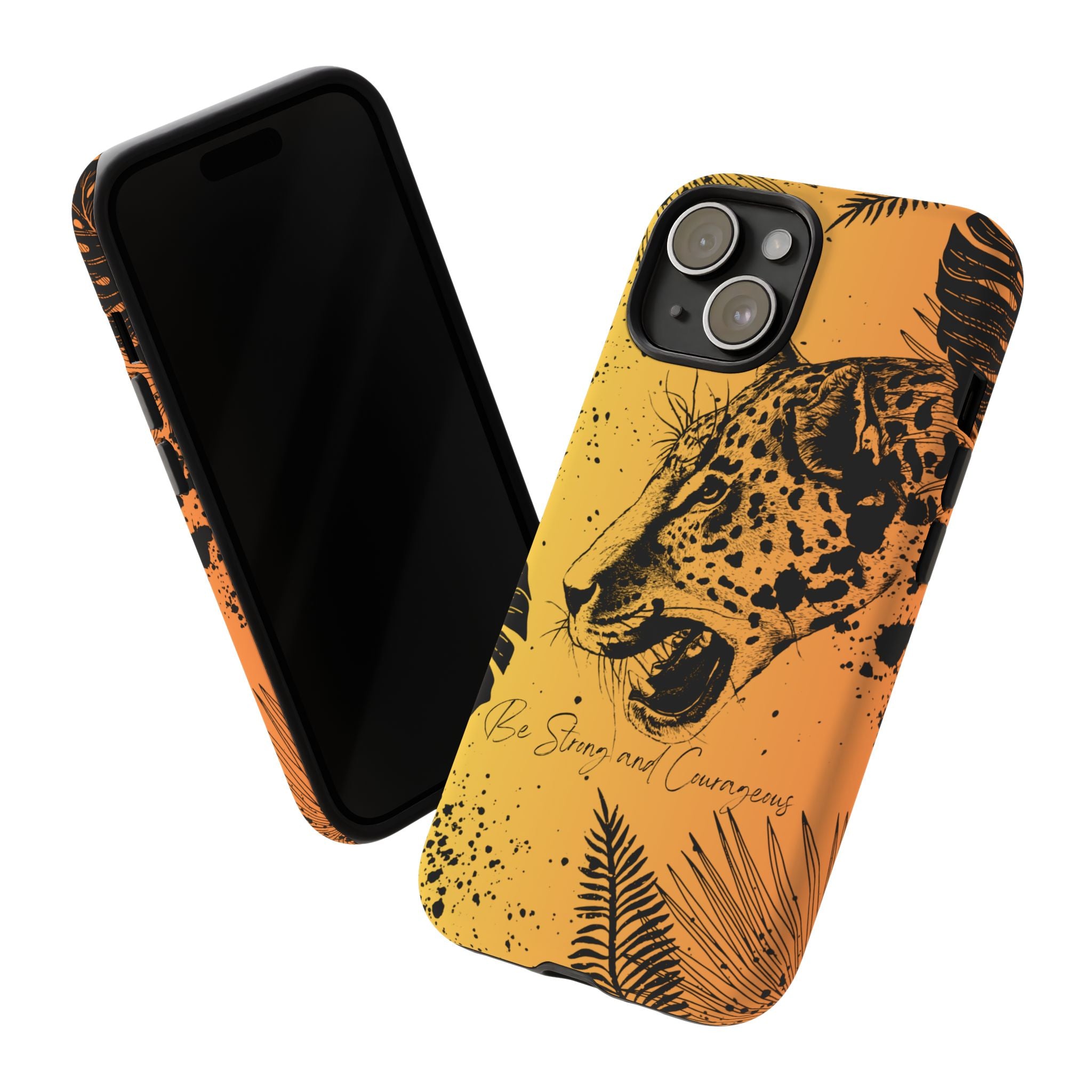 Be Strong and Courageous Tough Phone Case (Orange Hue)