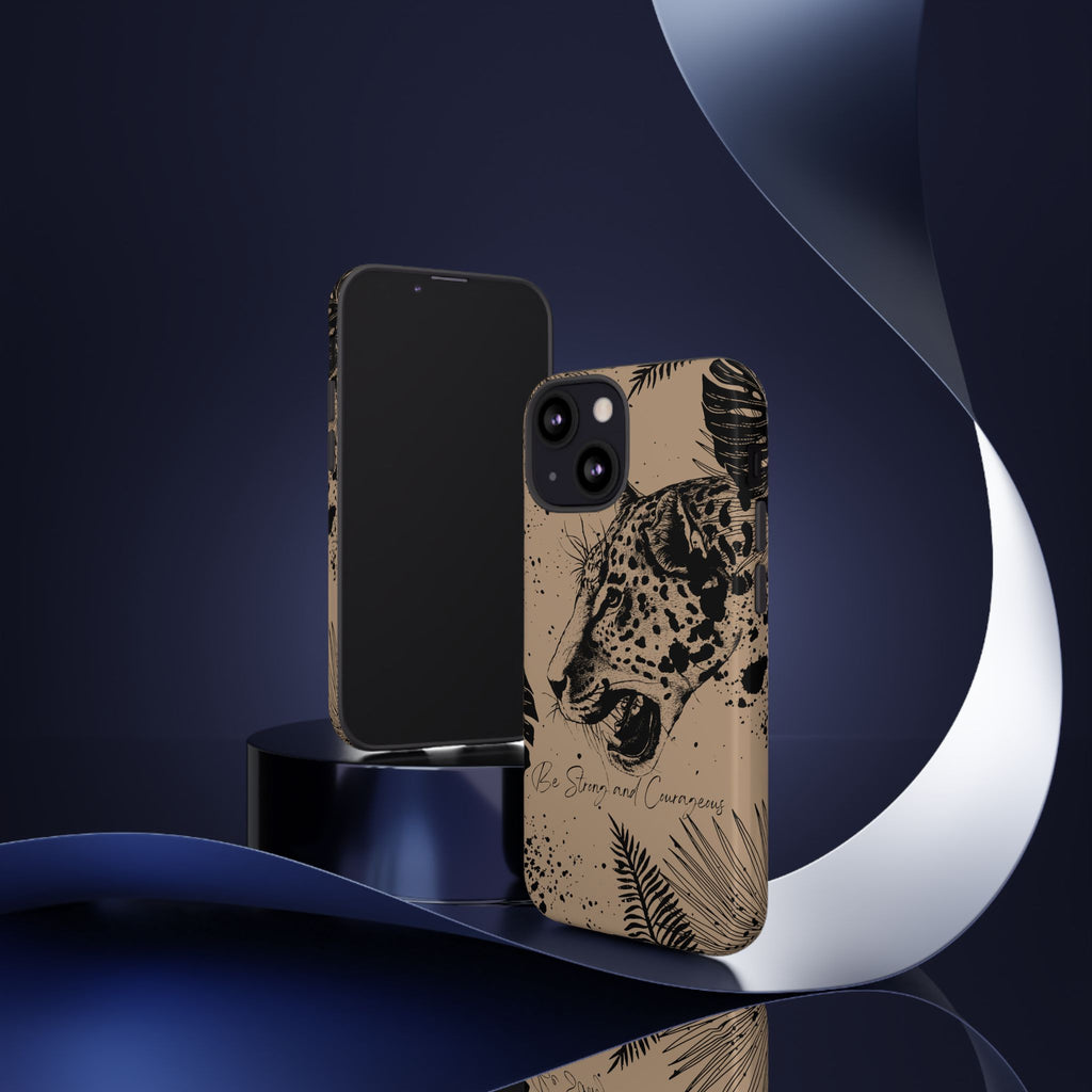 Be Strong and Courageous Tough Phone Case (Brown)