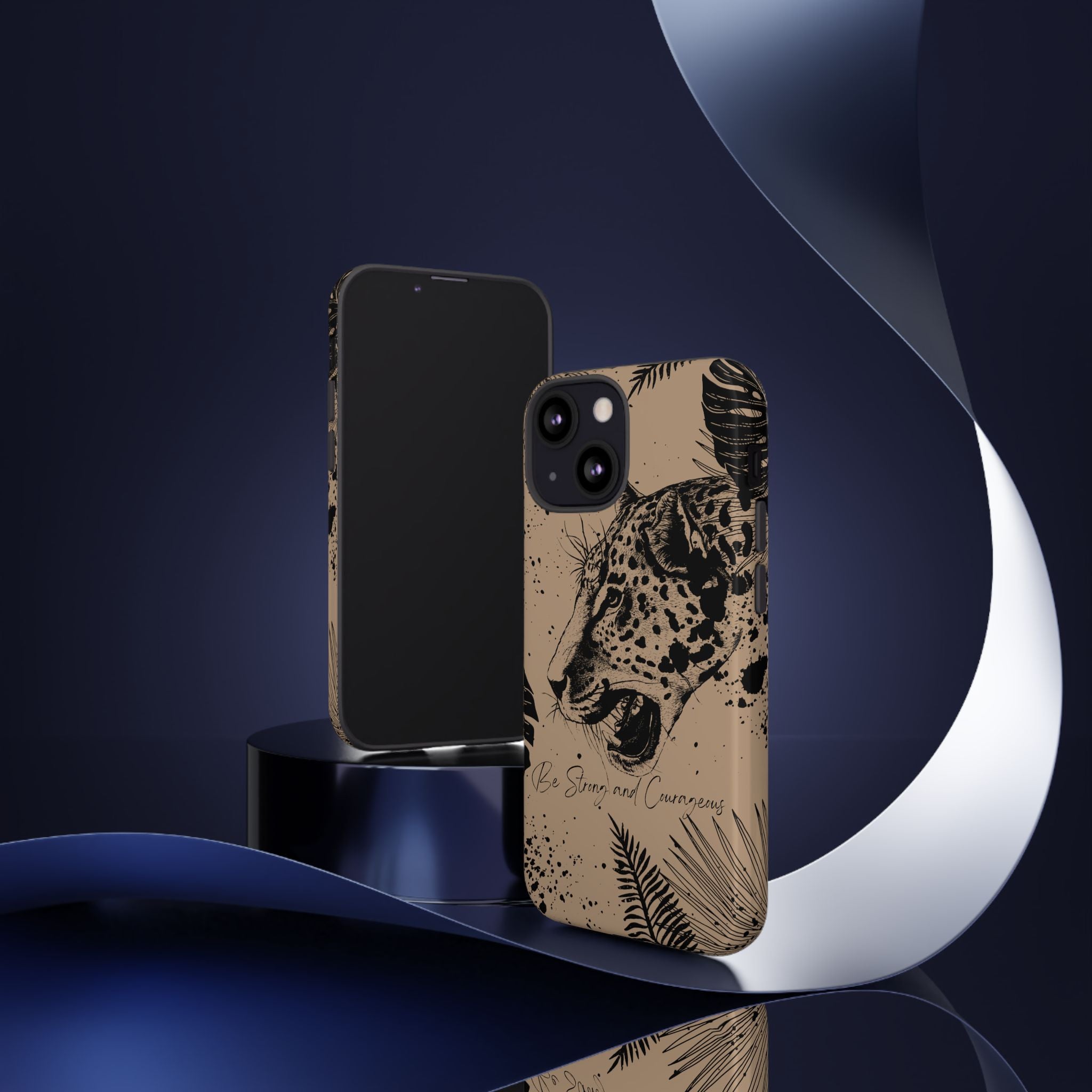 Be Strong and Courageous Tough Phone Case (Brown)
