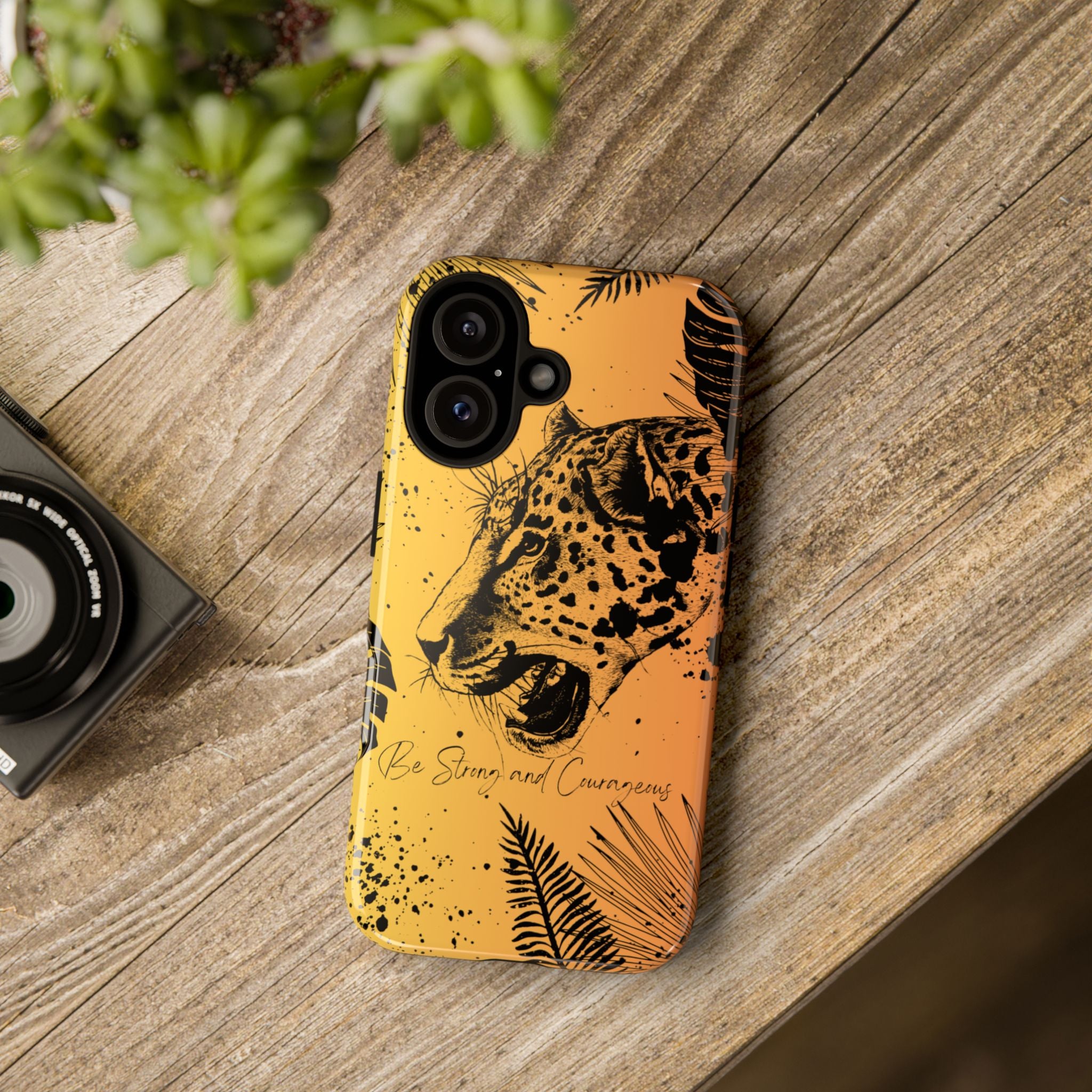 Be Strong and Courageous Tough Phone Case (Orange Hue)