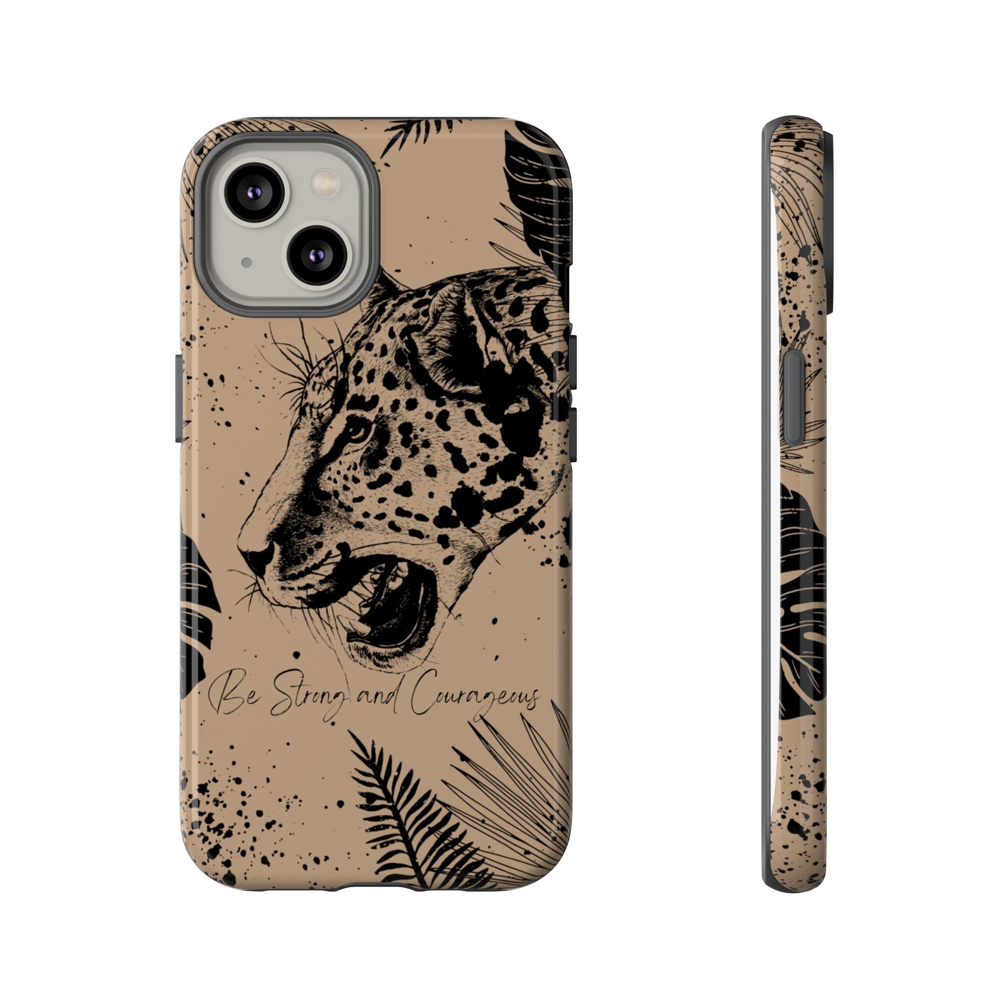 Be Strong and Courageous Tough Phone Case (Brown)