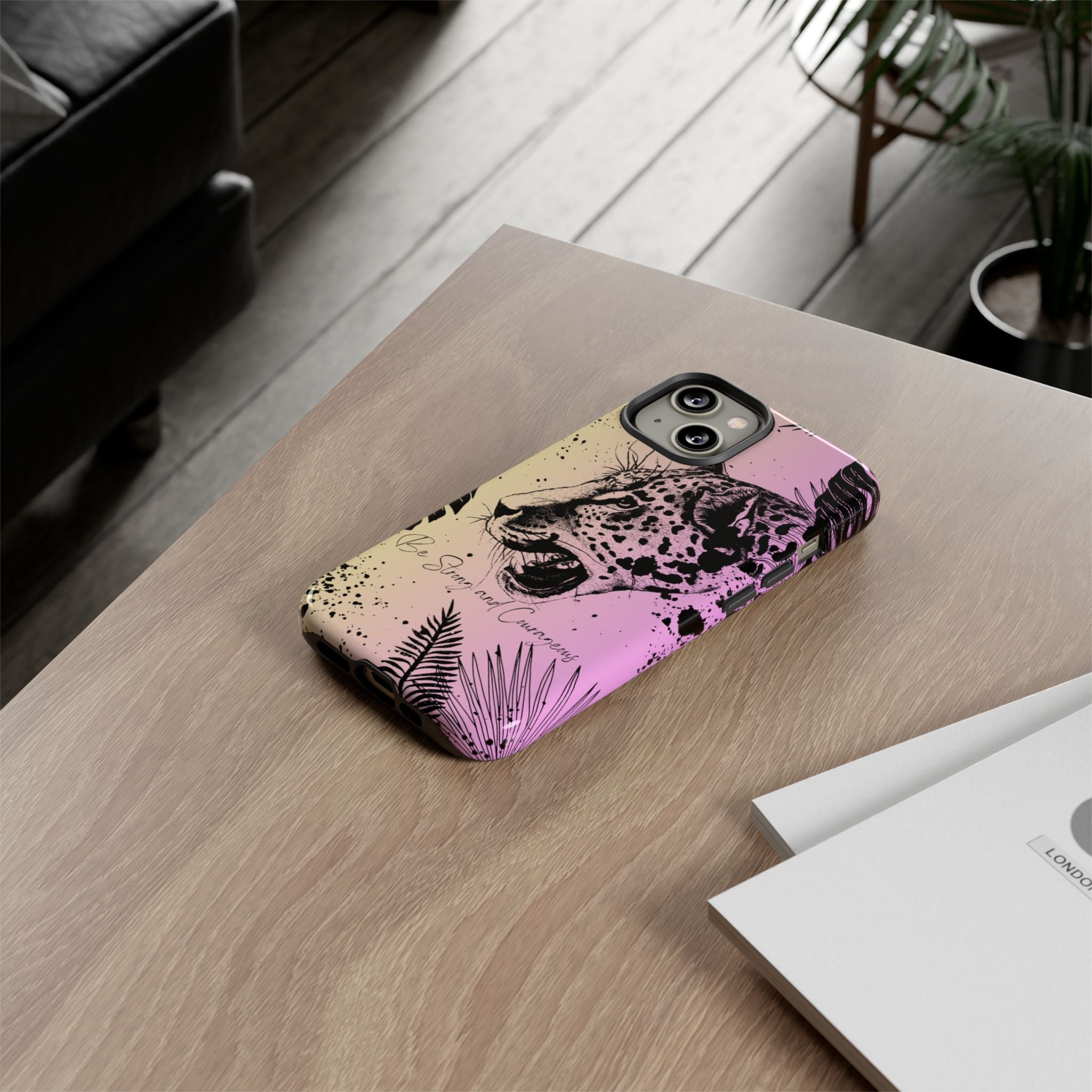 Be Strong and Courageous Tough Phone Case (Purple Hue)