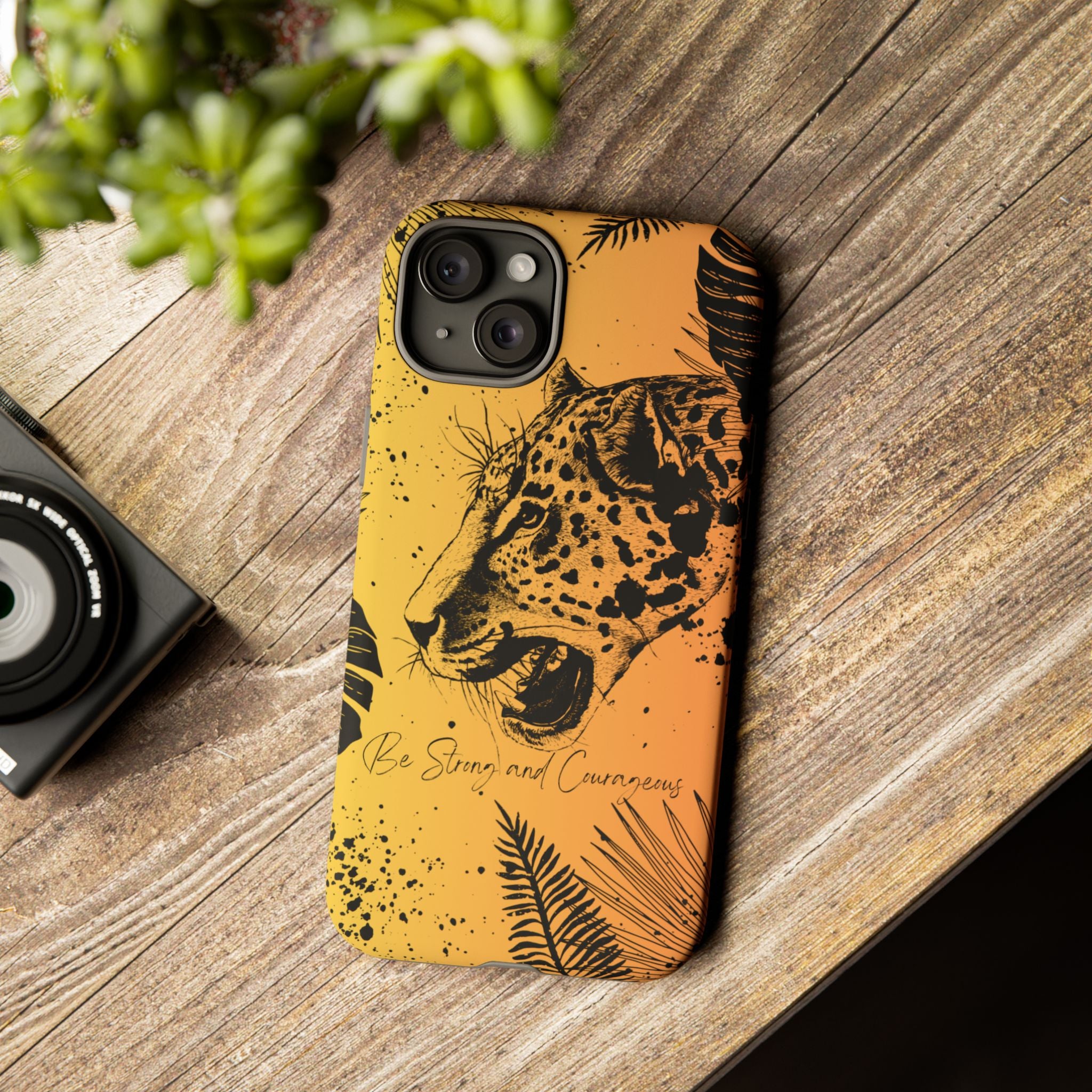 Be Strong and Courageous Tough Phone Case (Orange Hue)