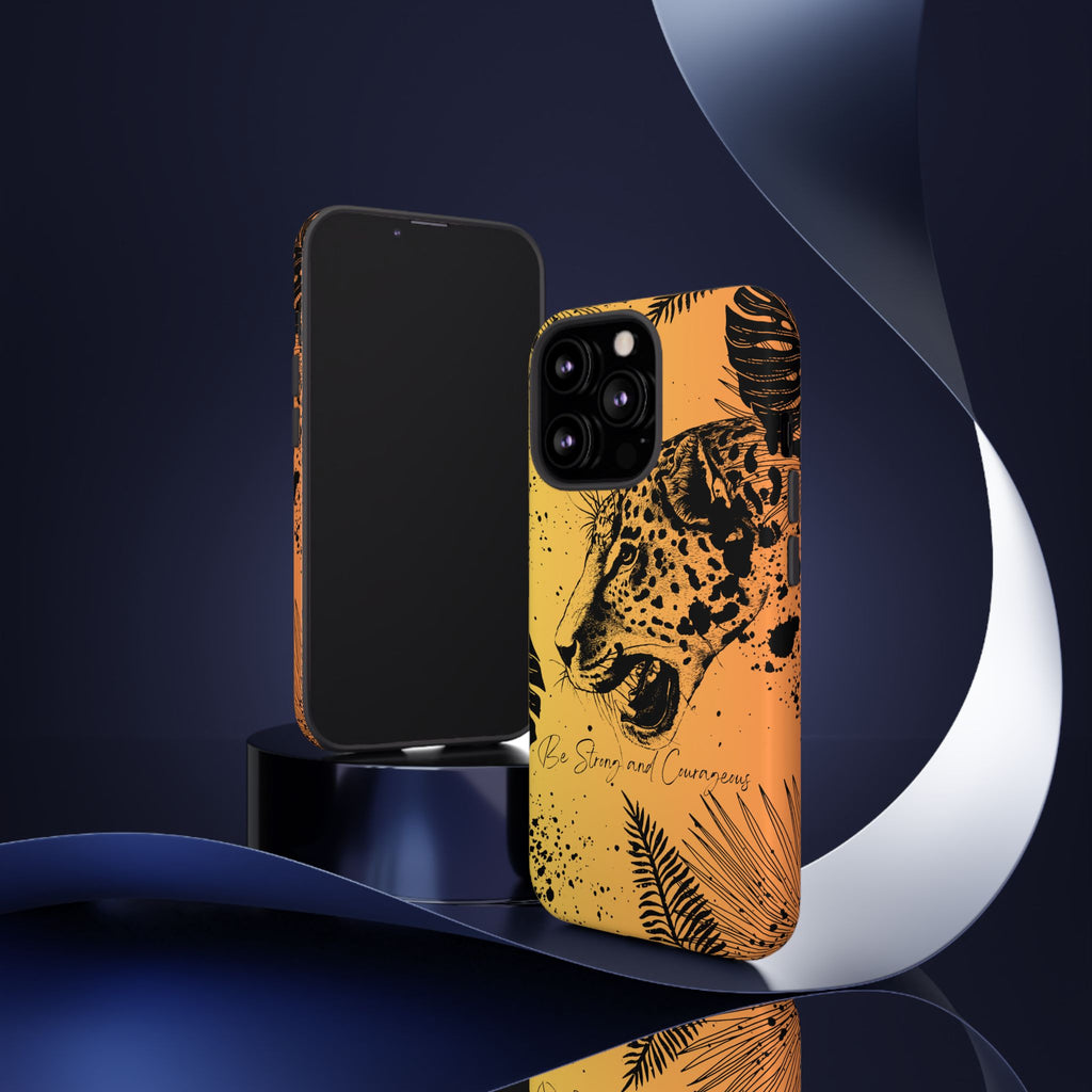 Be Strong and Courageous Tough Phone Case (Orange Hue)