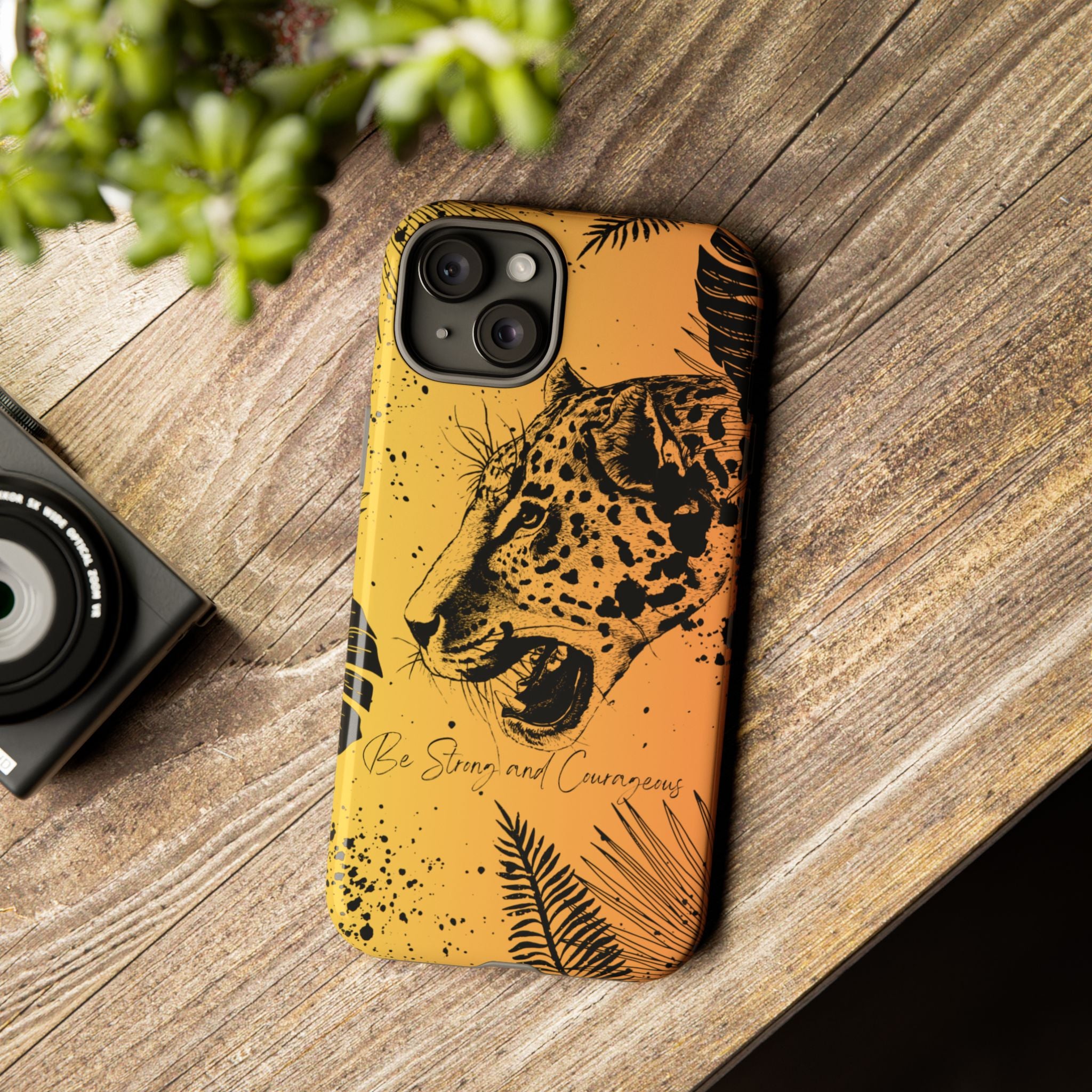 Be Strong and Courageous Tough Phone Case (Orange Hue)