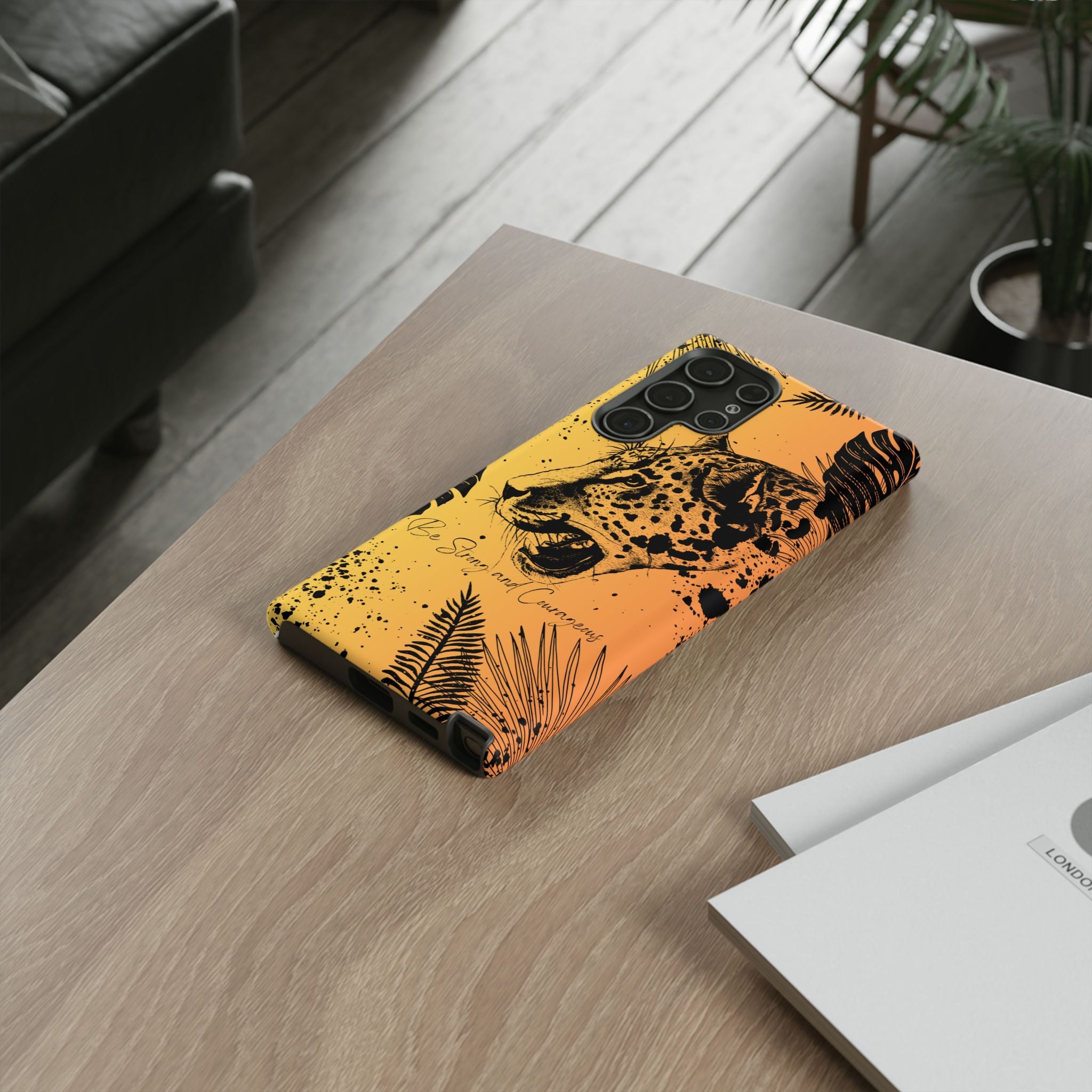 Be Strong and Courageous Tough Phone Case (Orange Hue)