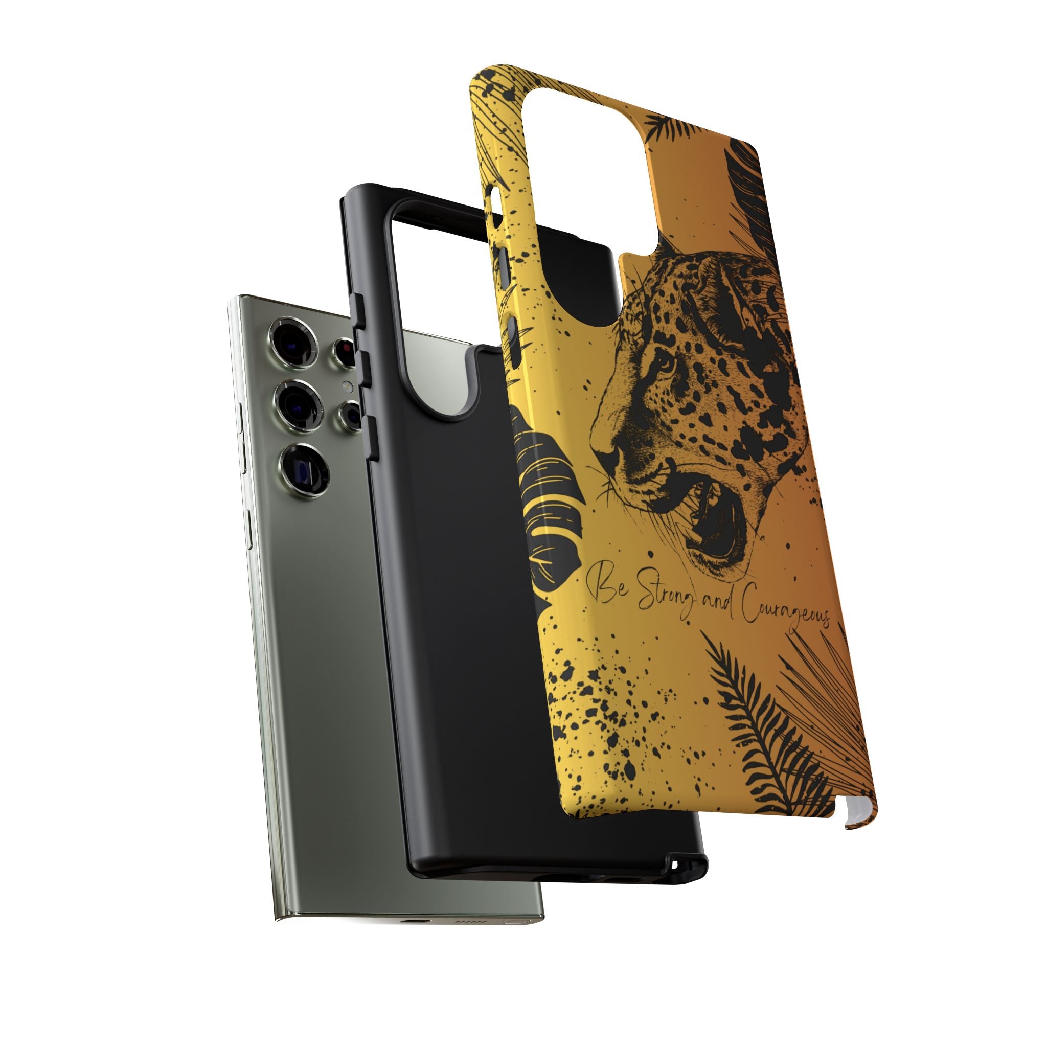 Be Strong and Courageous Tough Phone Case (Orange Hue)