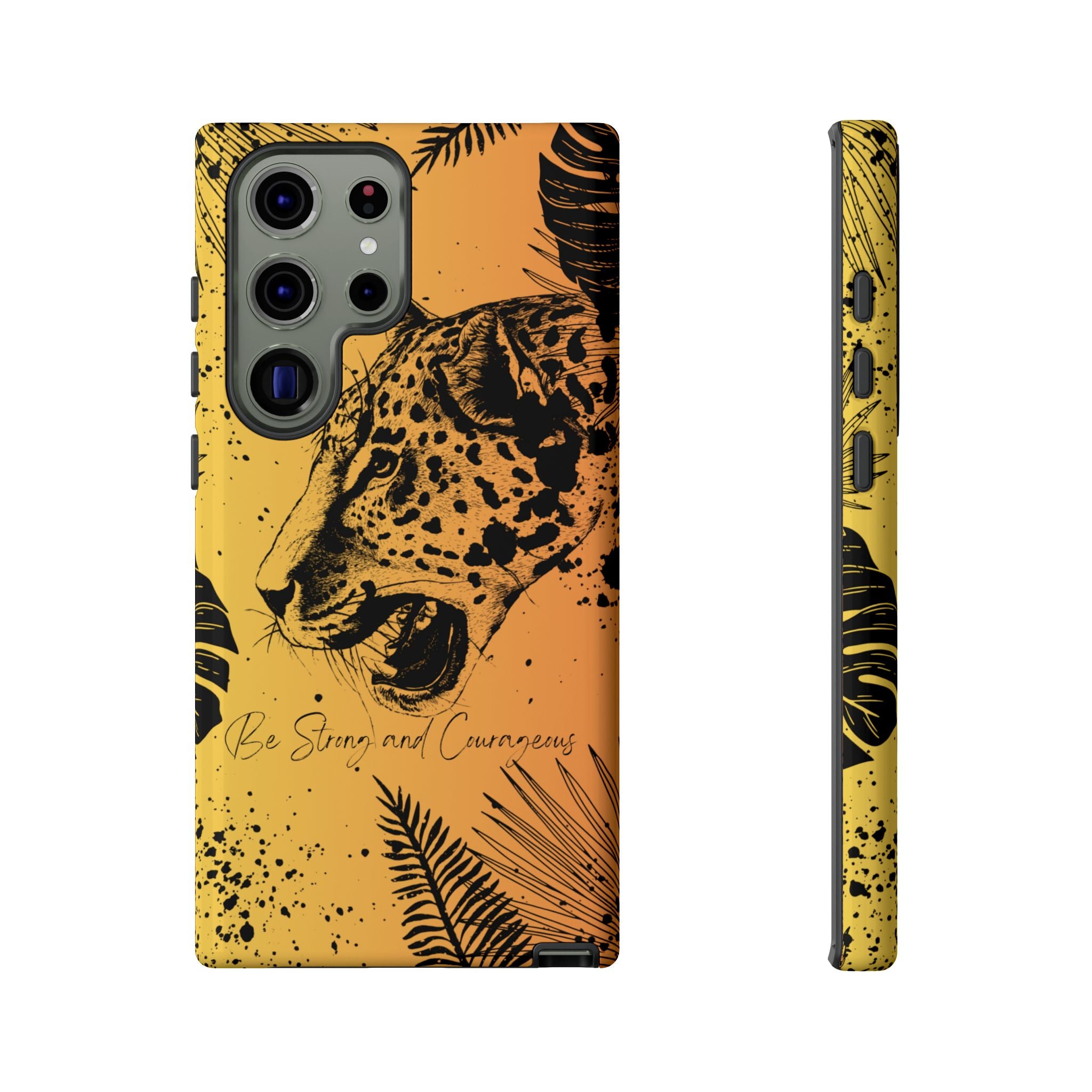 Be Strong and Courageous Tough Phone Case (Orange Hue)