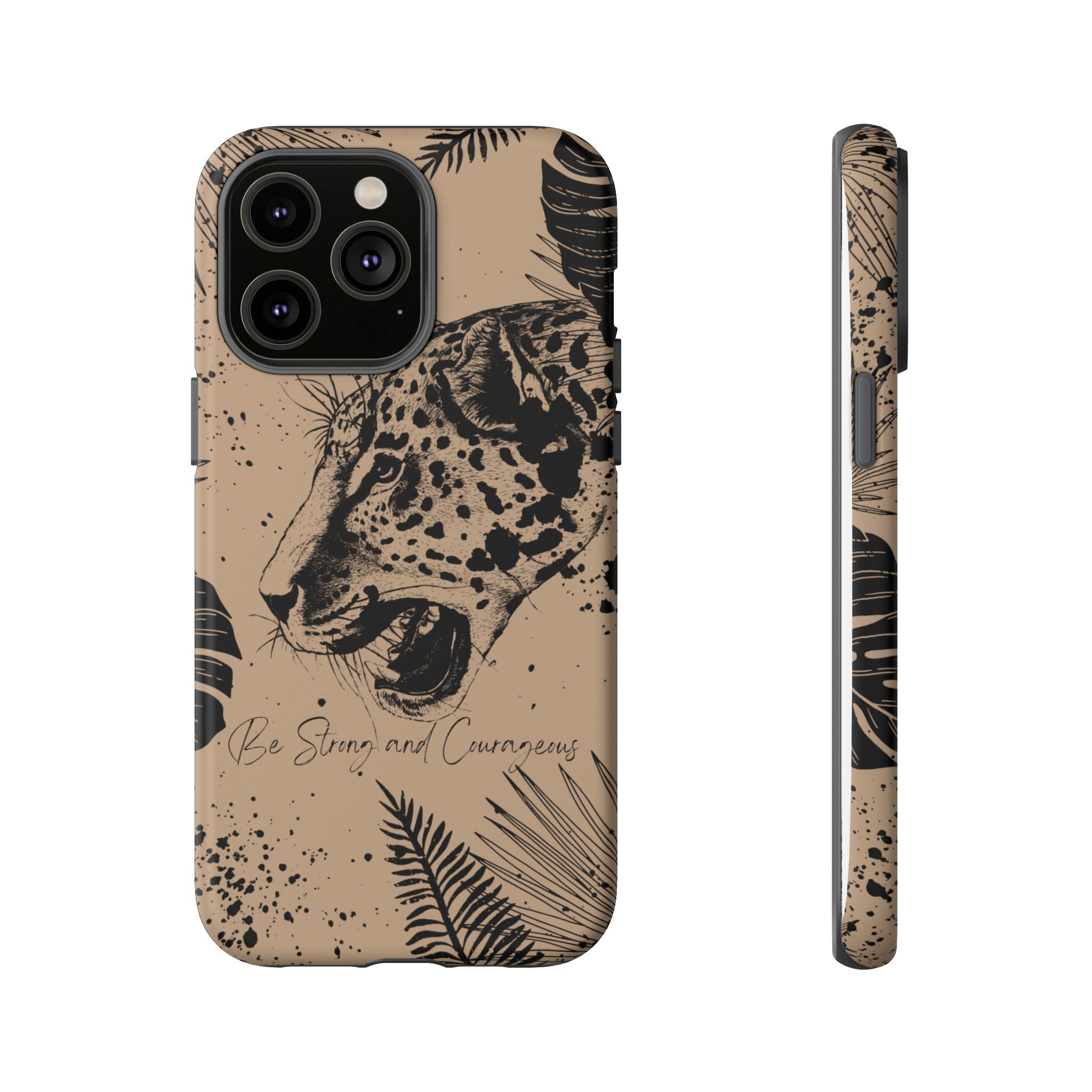Be Strong and Courageous Tough Phone Case (Brown)
