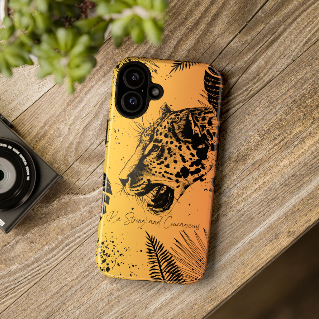 Be Strong and Courageous Tough Phone Case (Orange Hue)