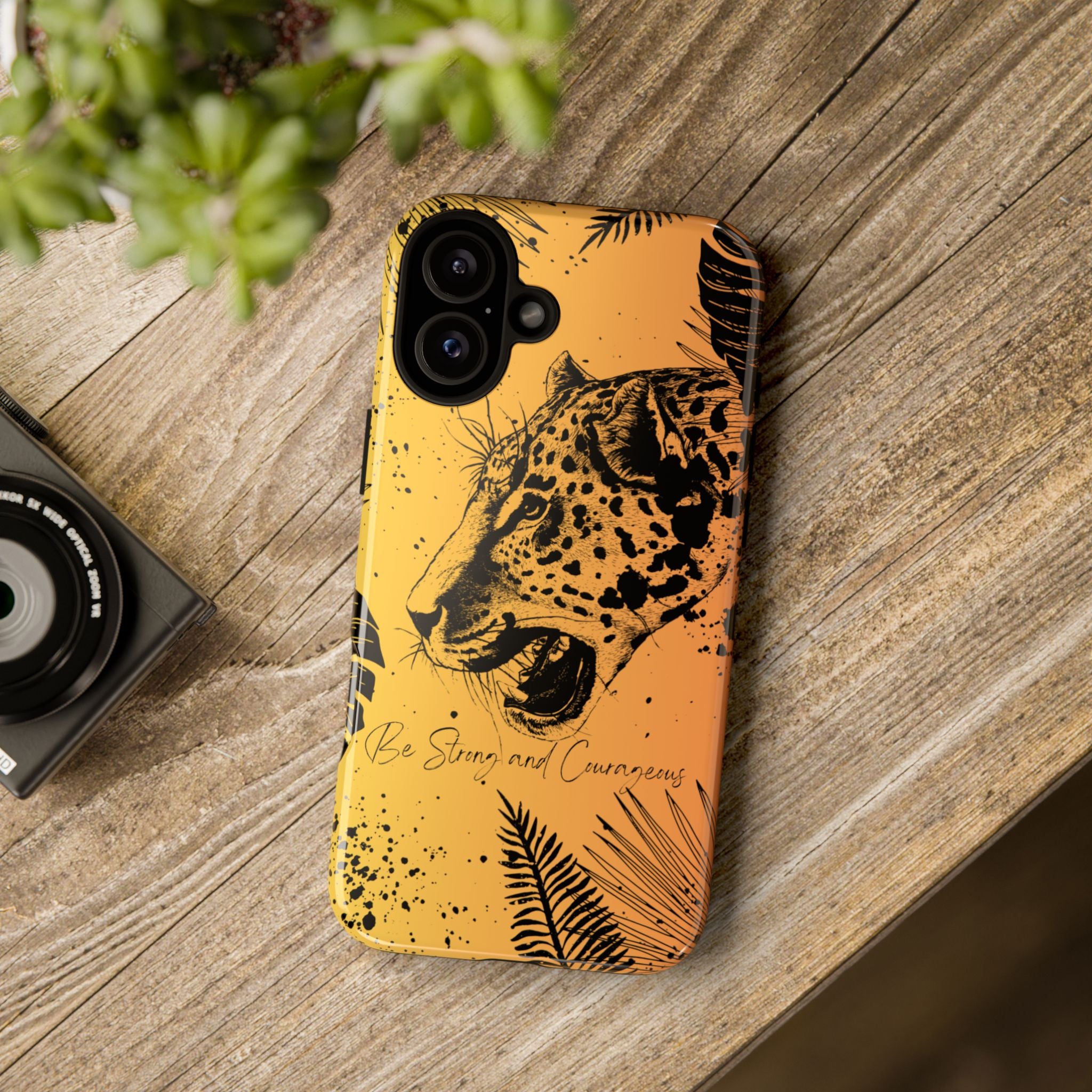 Be Strong and Courageous Tough Phone Case (Orange Hue)