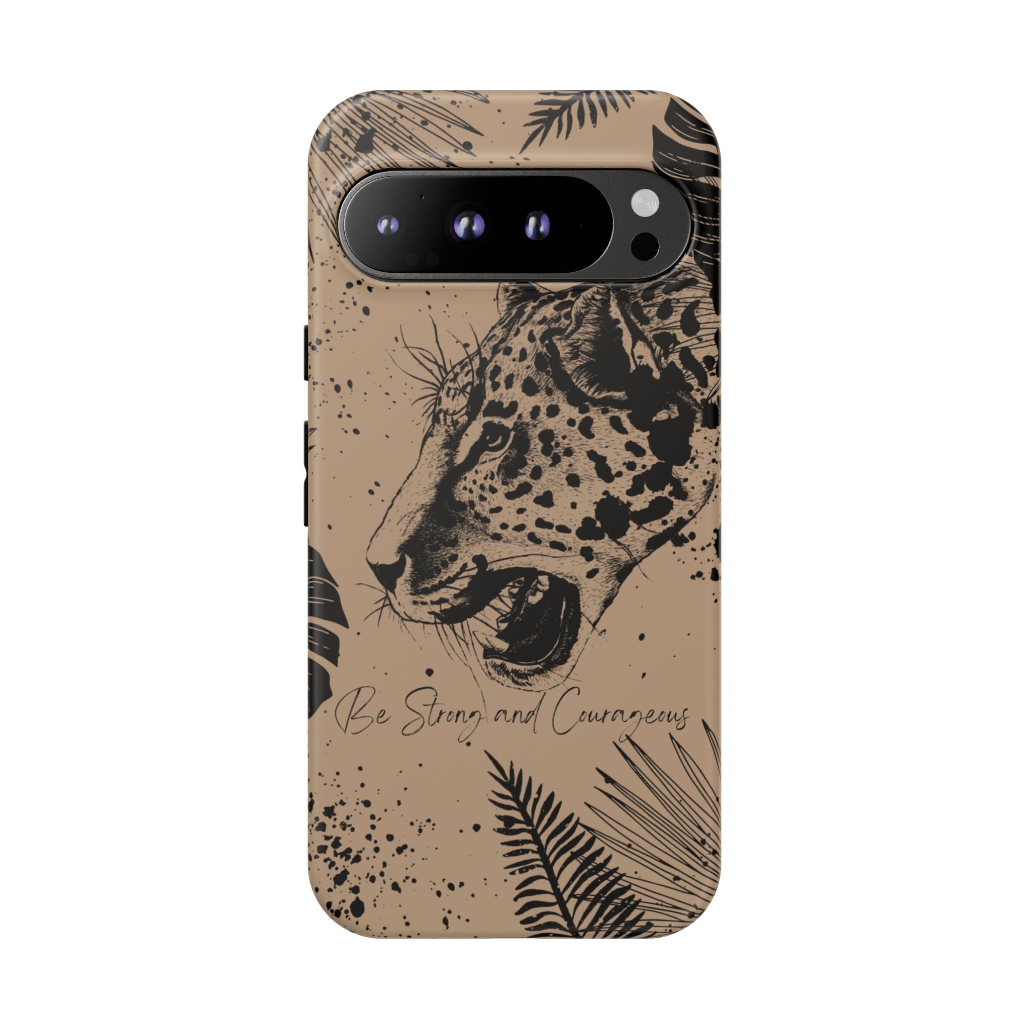 Be Strong and Courageous Tough Phone Case (Brown)