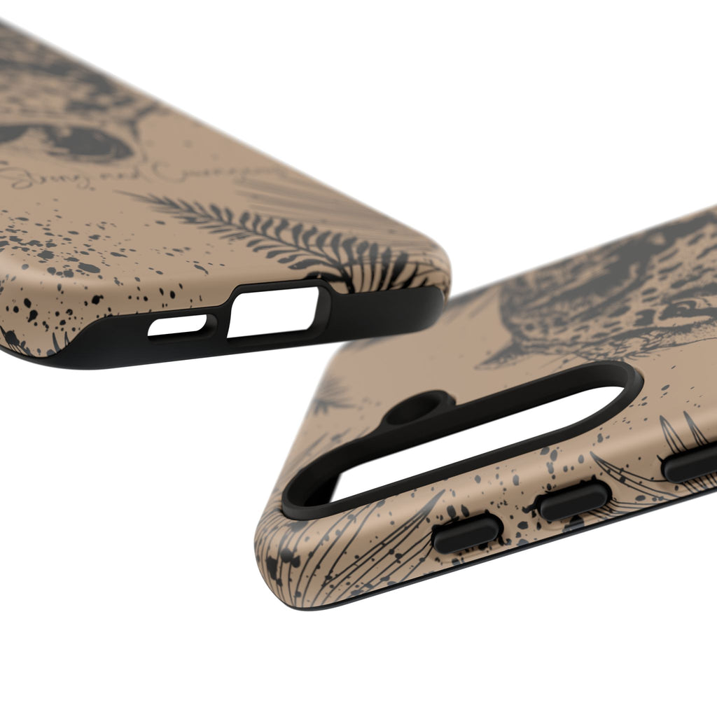 Be Strong and Courageous Tough Phone Case (Brown)