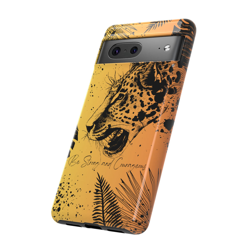 Be Strong and Courageous Tough Phone Case (Orange Hue)