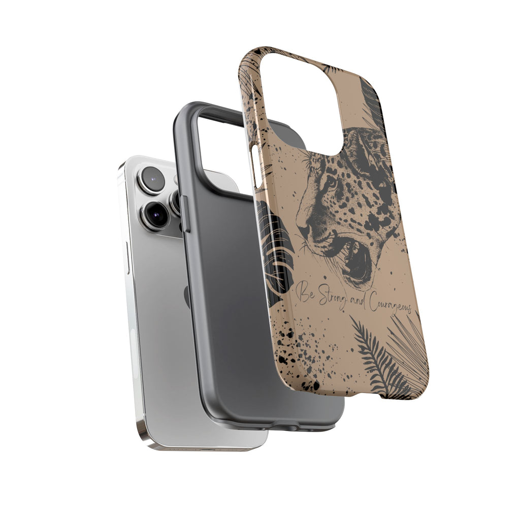 Be Strong and Courageous Tough Phone Case (Brown)