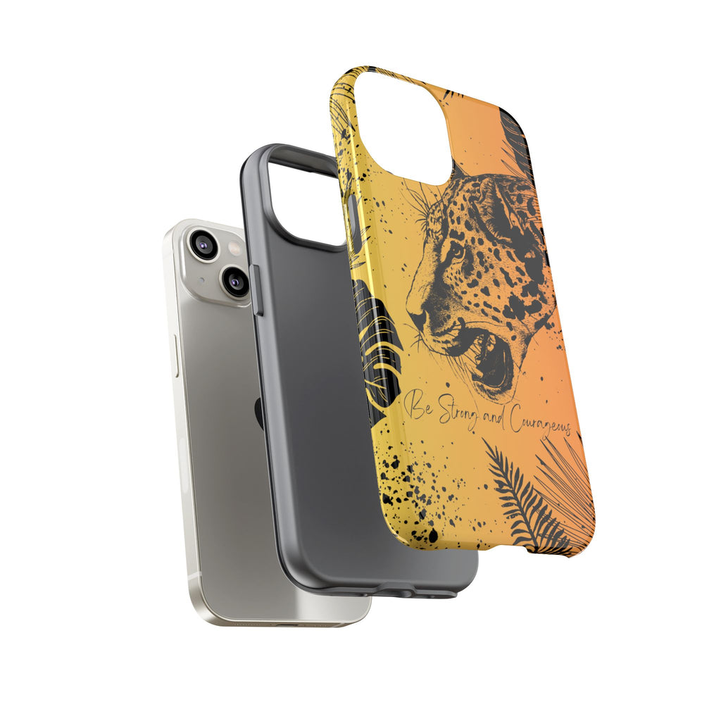 Be Strong and Courageous Tough Phone Case (Orange Hue)