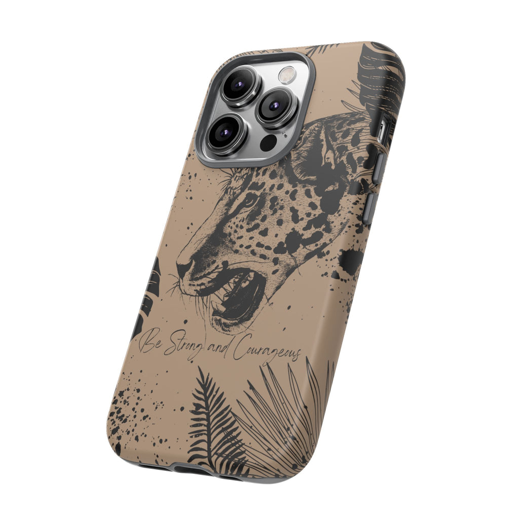 Be Strong and Courageous Tough Phone Case (Brown)
