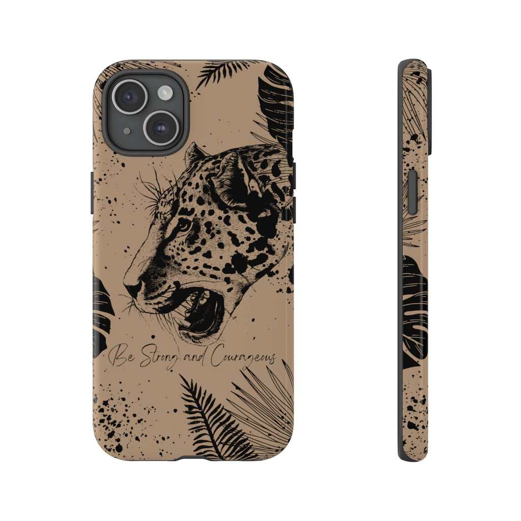 Be Strong and Courageous Tough Phone Case (Brown)