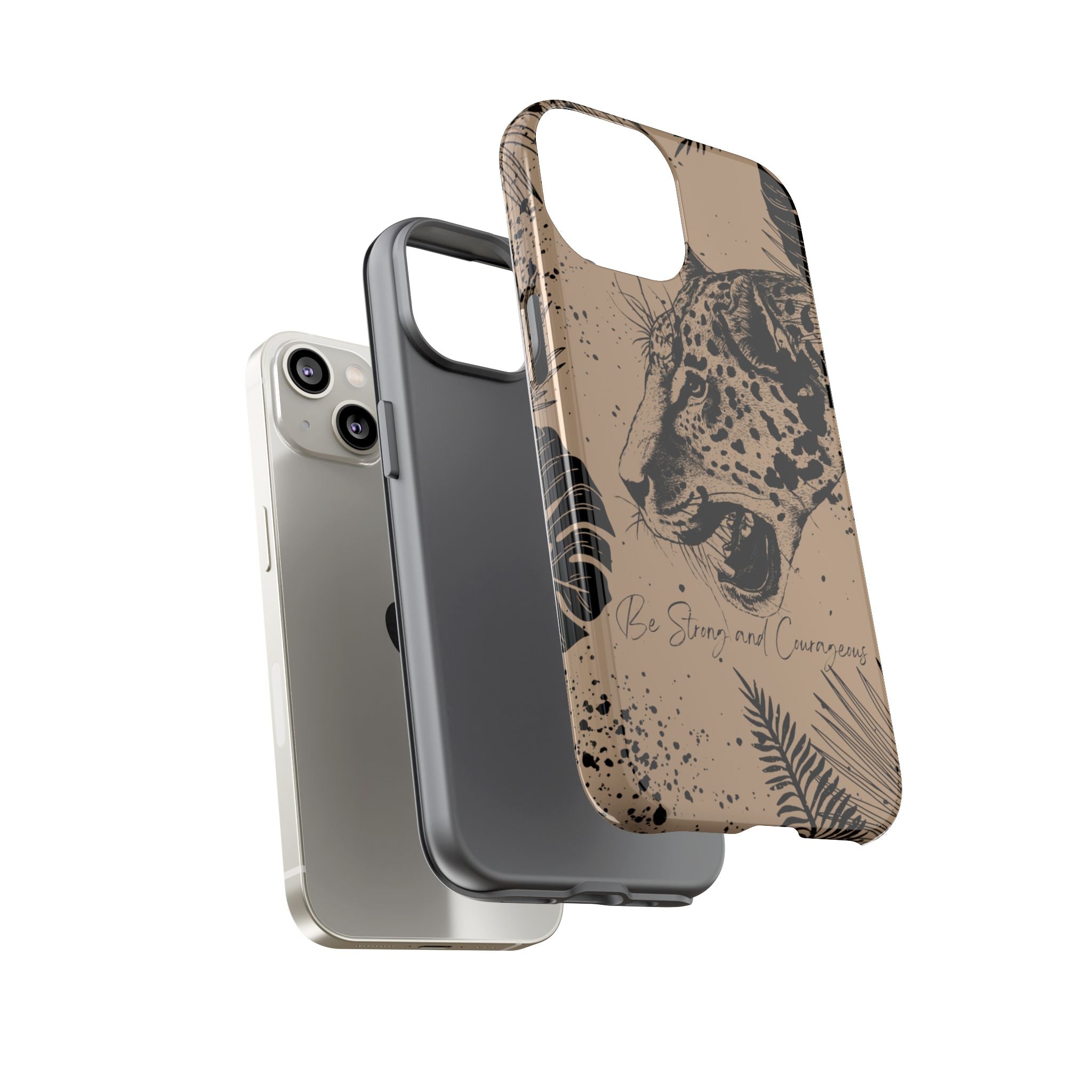 Be Strong and Courageous Tough Phone Case (Brown)