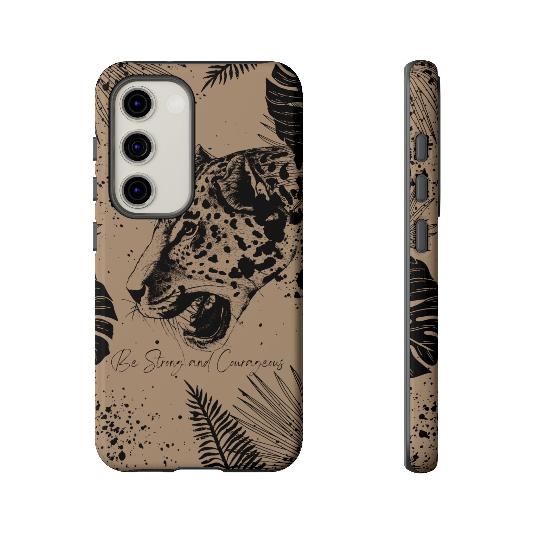 Be Strong and Courageous Tough Phone Case (Brown)