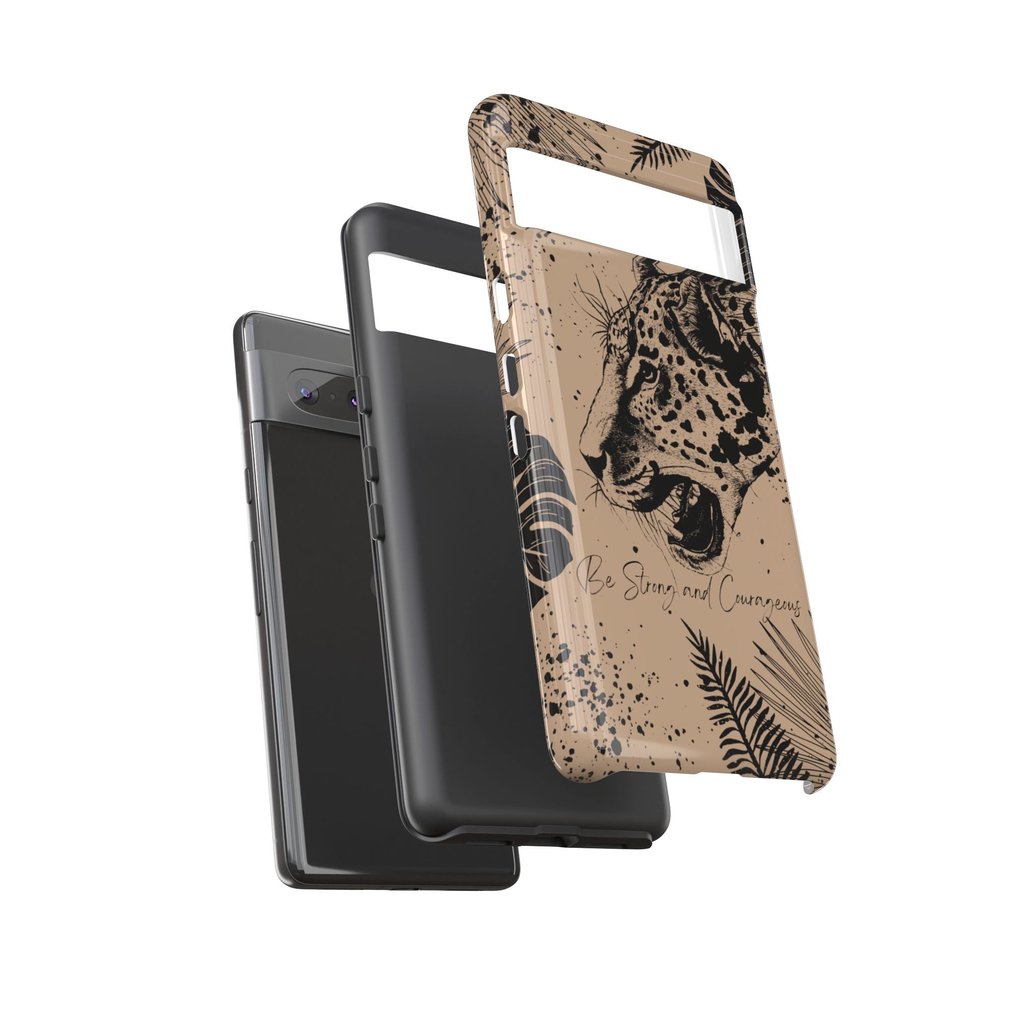Be Strong and Courageous Tough Phone Case (Brown)