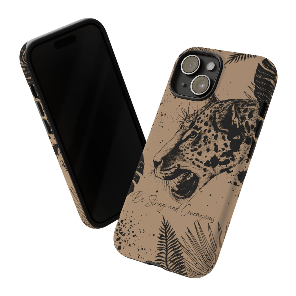 Be Strong and Courageous Tough Phone Case (Brown)