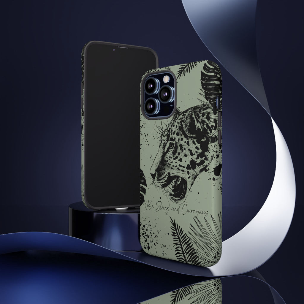 Be Strong and Courageous Tough Phone Case (Mint Green)