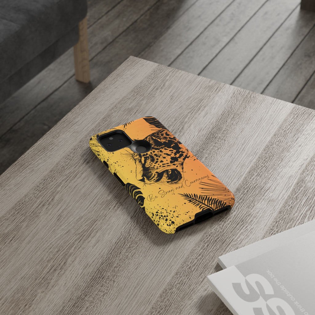 Be Strong and Courageous Tough Phone Case (Orange Hue)