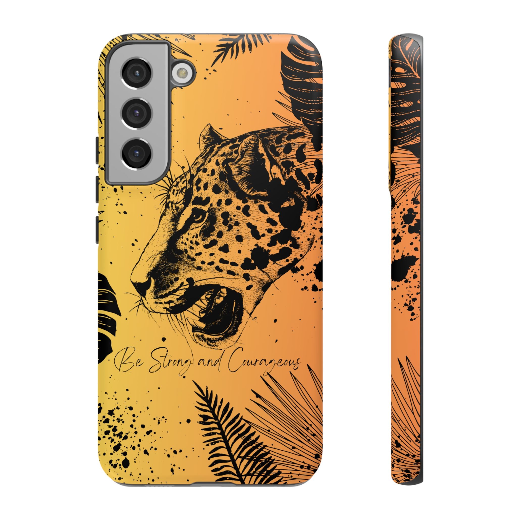 Be Strong and Courageous Tough Phone Case (Orange Hue)