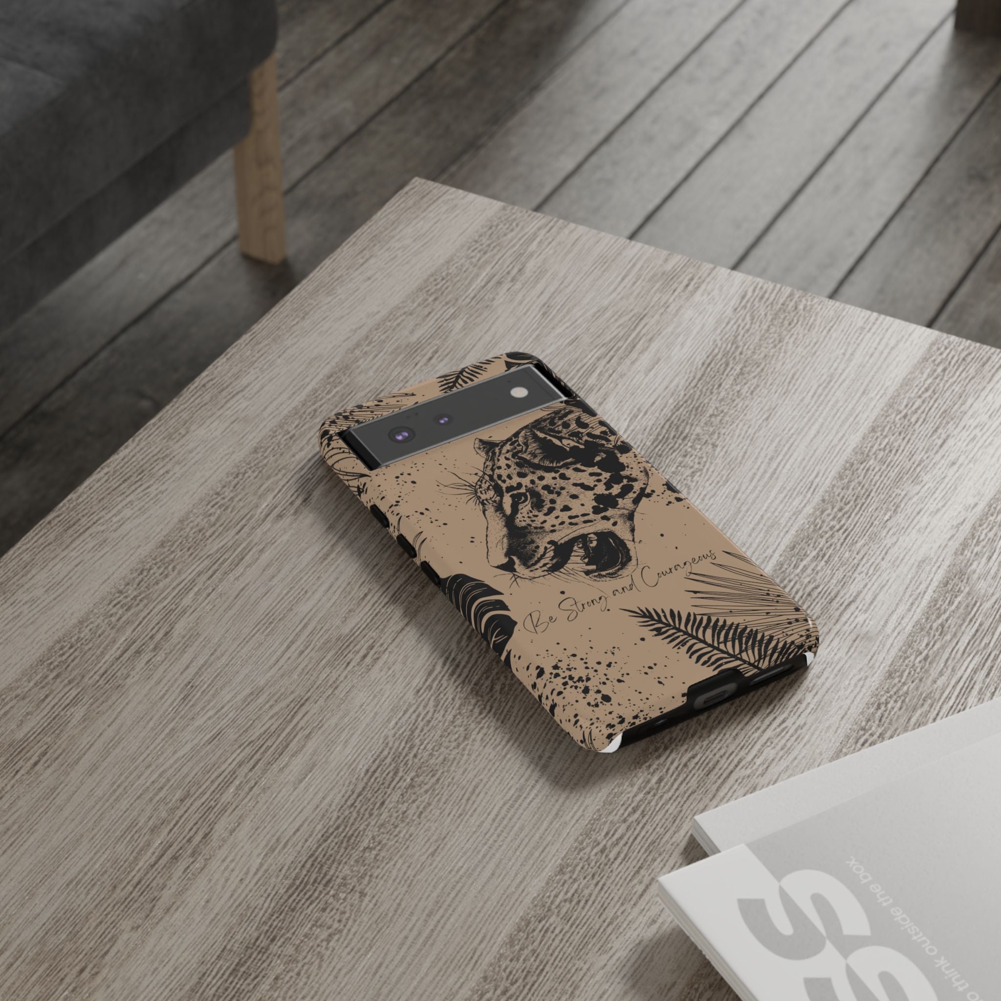 Be Strong and Courageous Tough Phone Case (Brown)