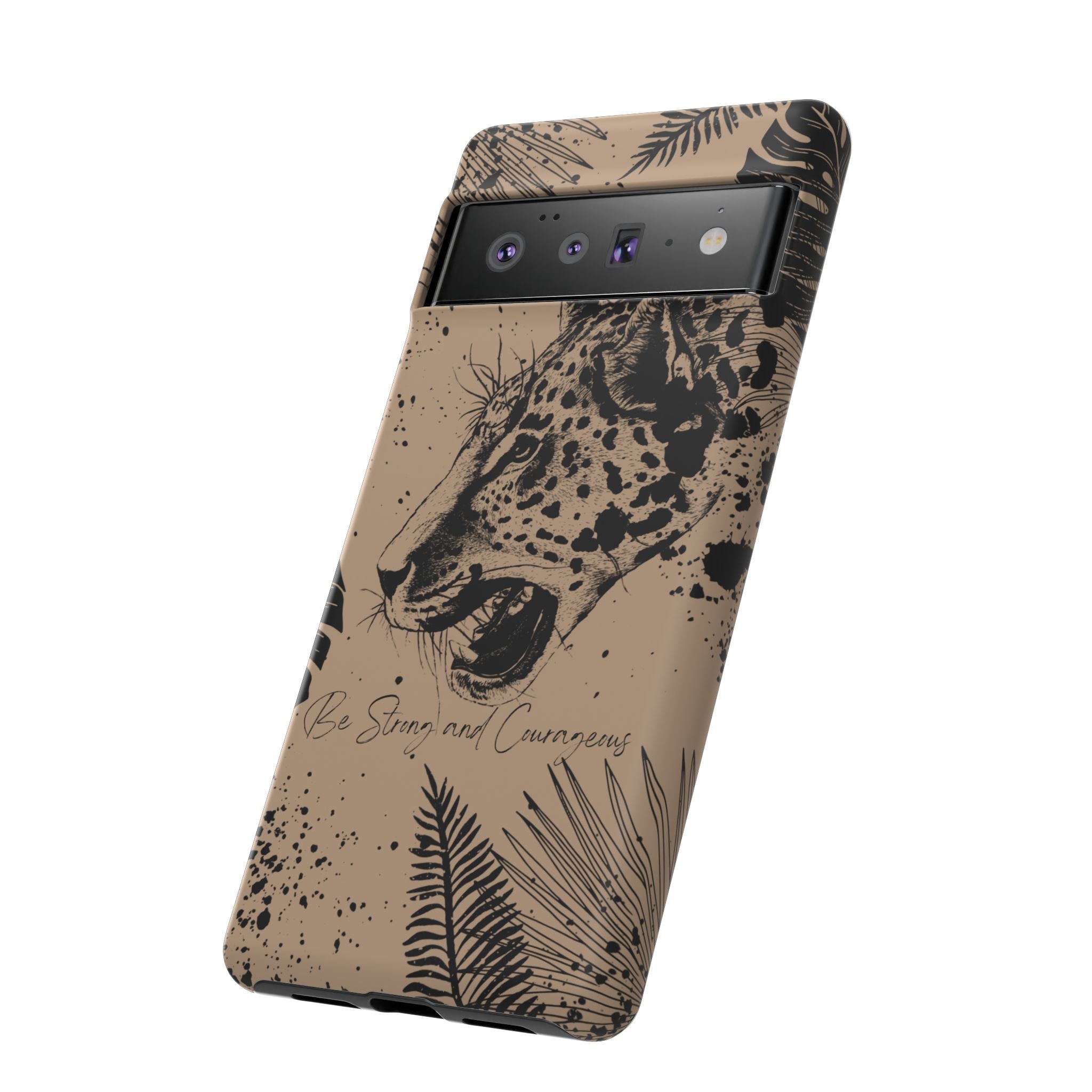 Be Strong and Courageous Tough Phone Case (Brown)