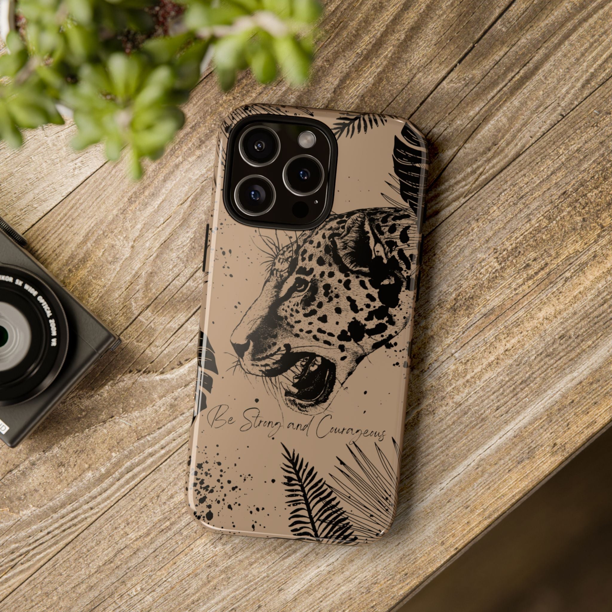 Be Strong and Courageous Tough Phone Case (Brown)