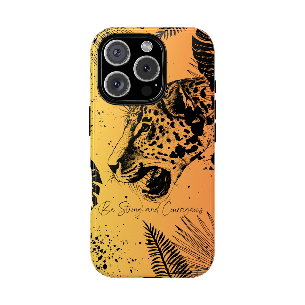Be Strong and Courageous Tough Phone Case (Orange Hue)