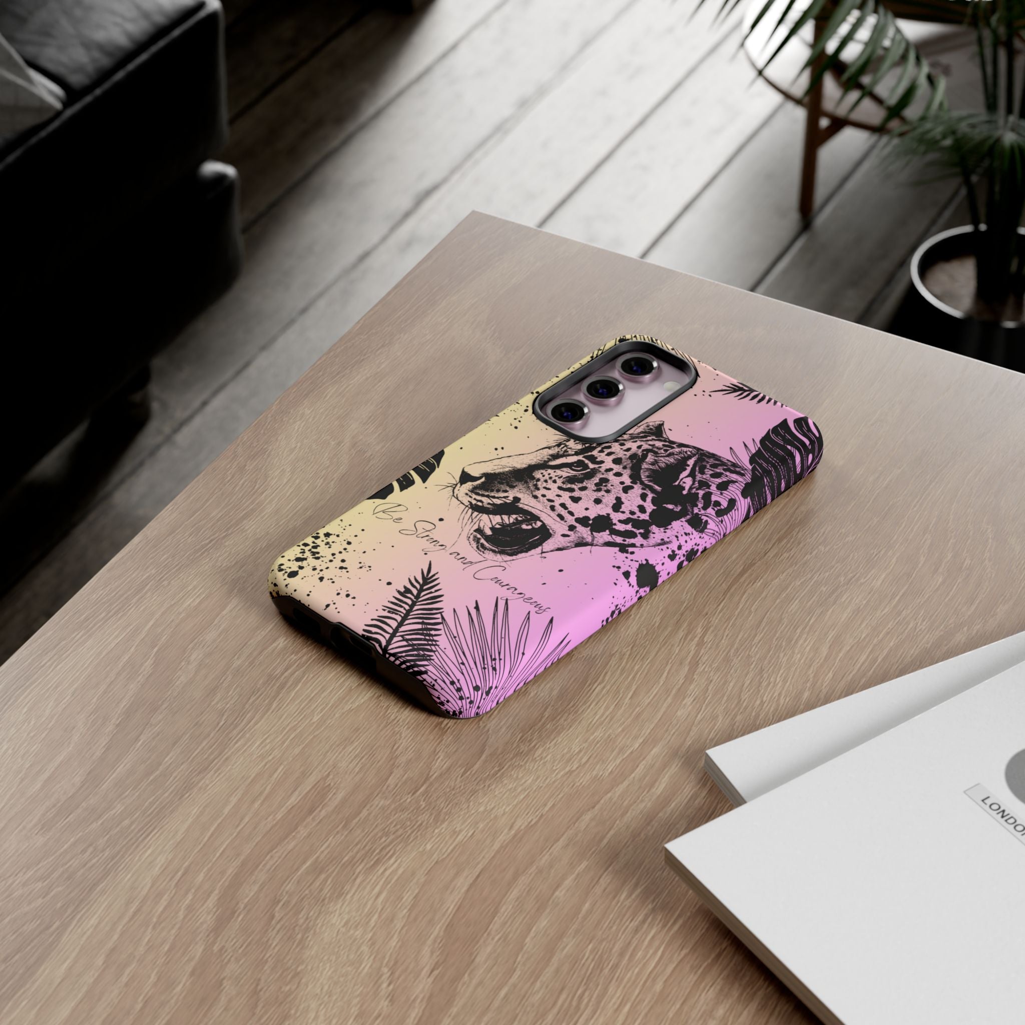 Be Strong and Courageous Tough Phone Case (Purple Hue)