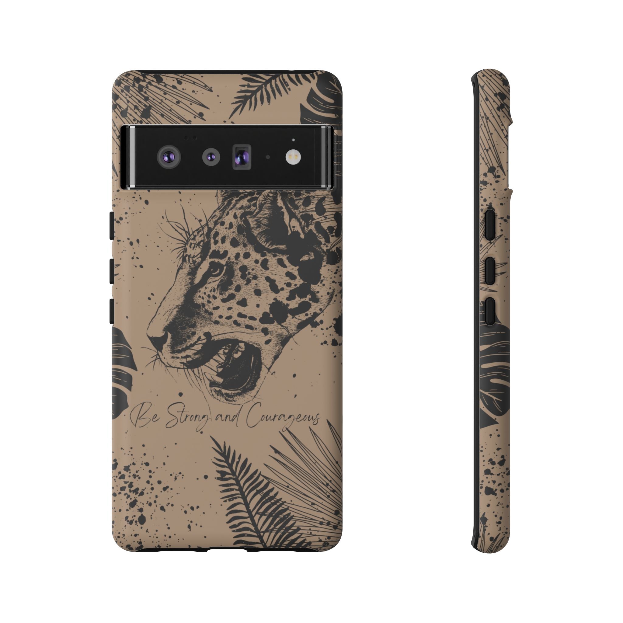 Be Strong and Courageous Tough Phone Case (Brown)